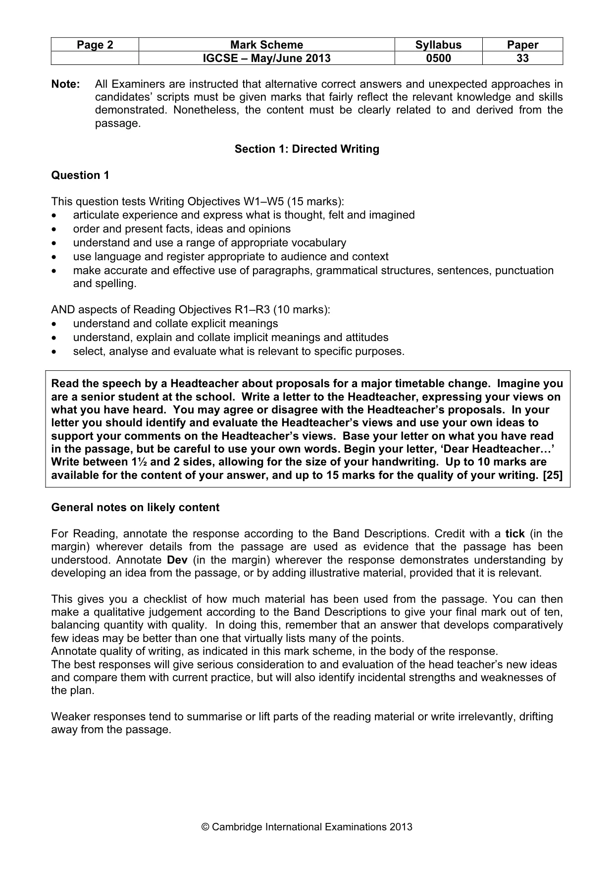 Mark scheme, page 2 of 9