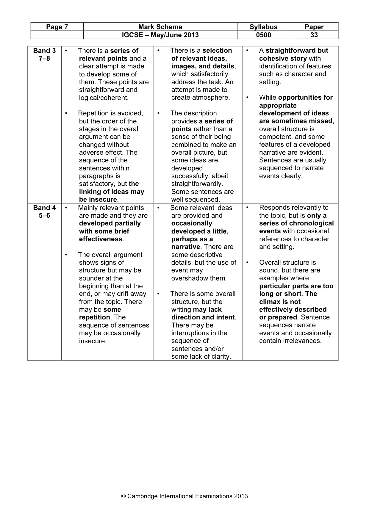 Mark scheme, page 7 of 9