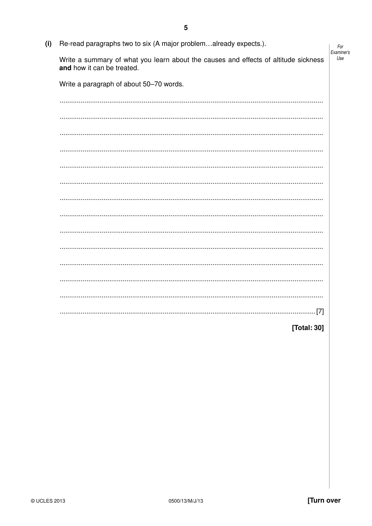 Cambridge IGCSE English - First Language 0500 2013 May/June Paper 1 · Variant 3 question paper, page 5 of 12