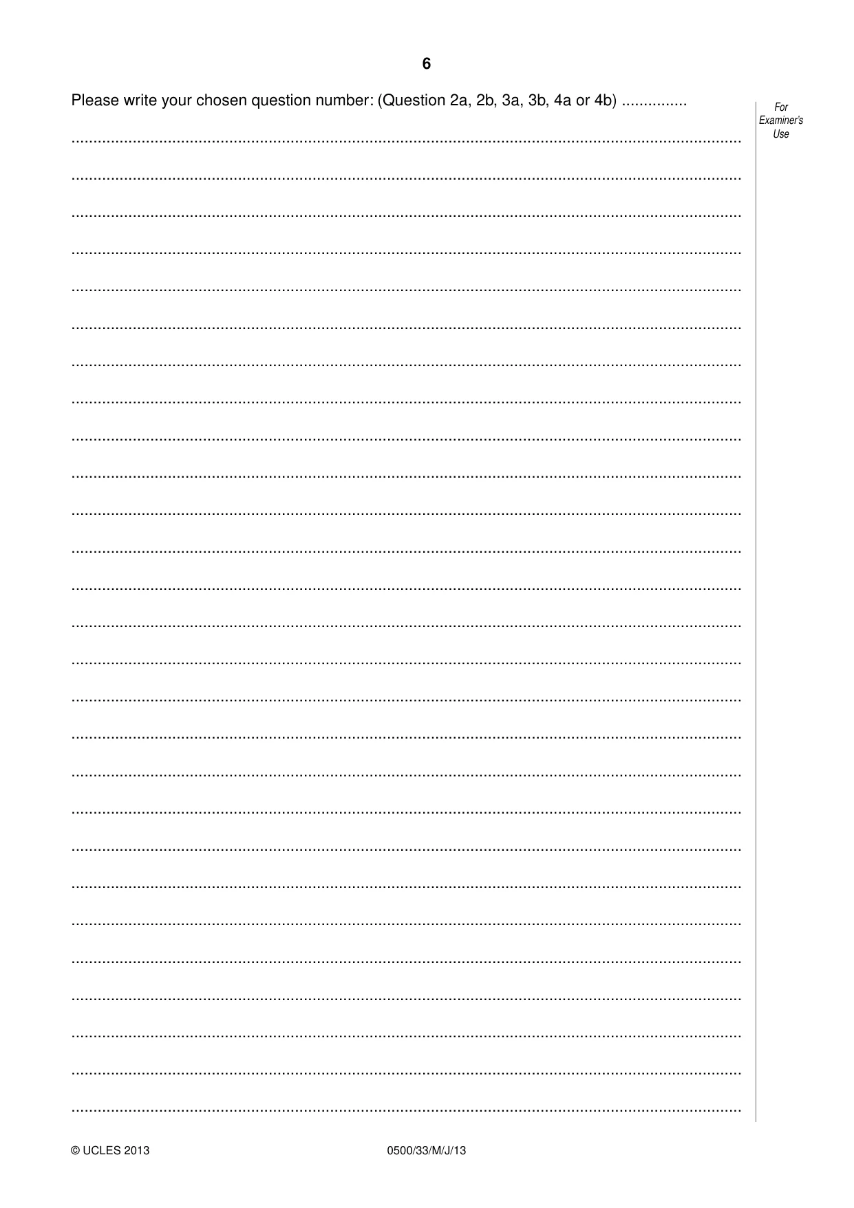 Cambridge IGCSE English - First Language 0500 2013 May/June Paper 3 · Variant 3 question paper, page 6 of 12