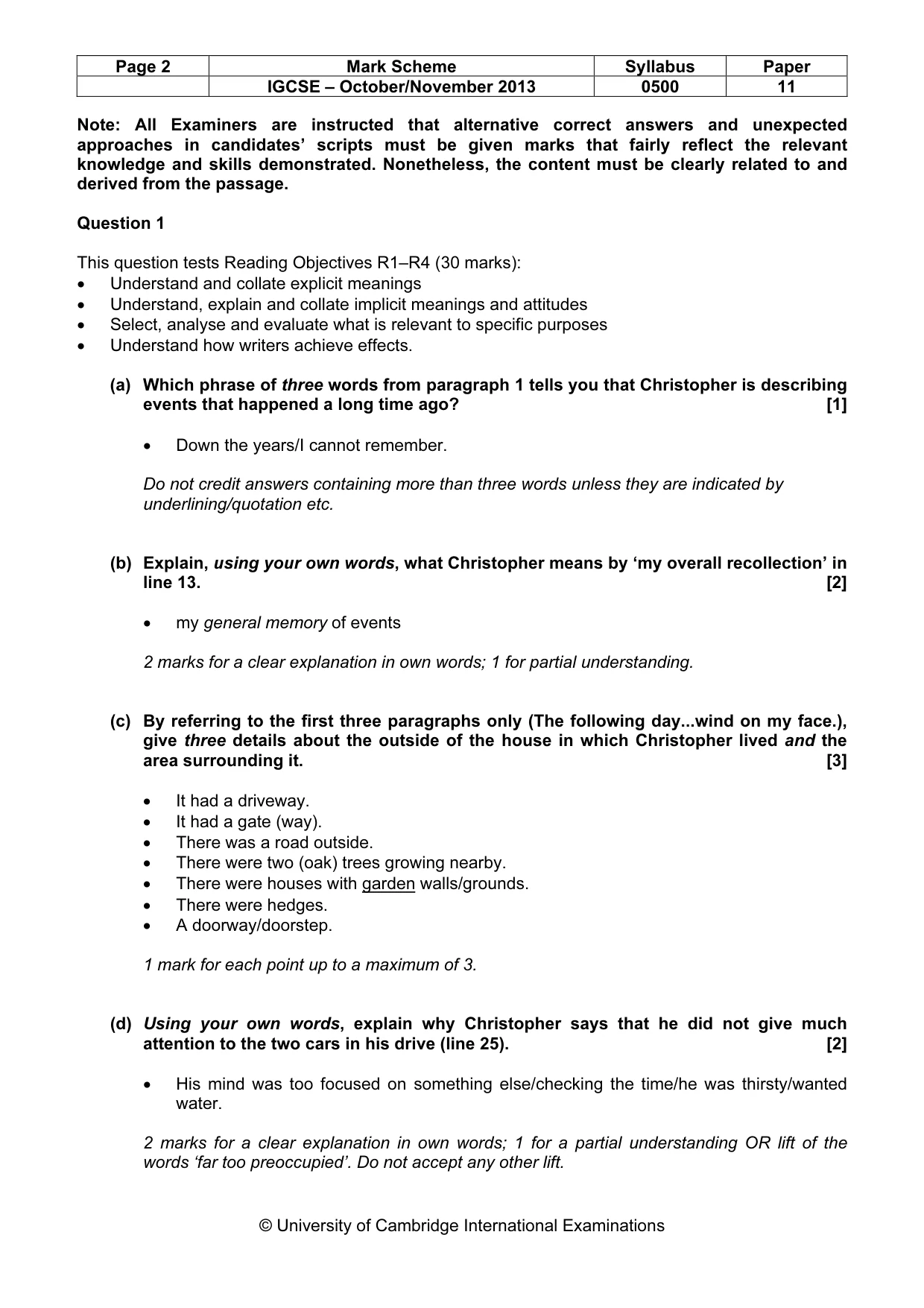 Mark scheme, page 2 of 7