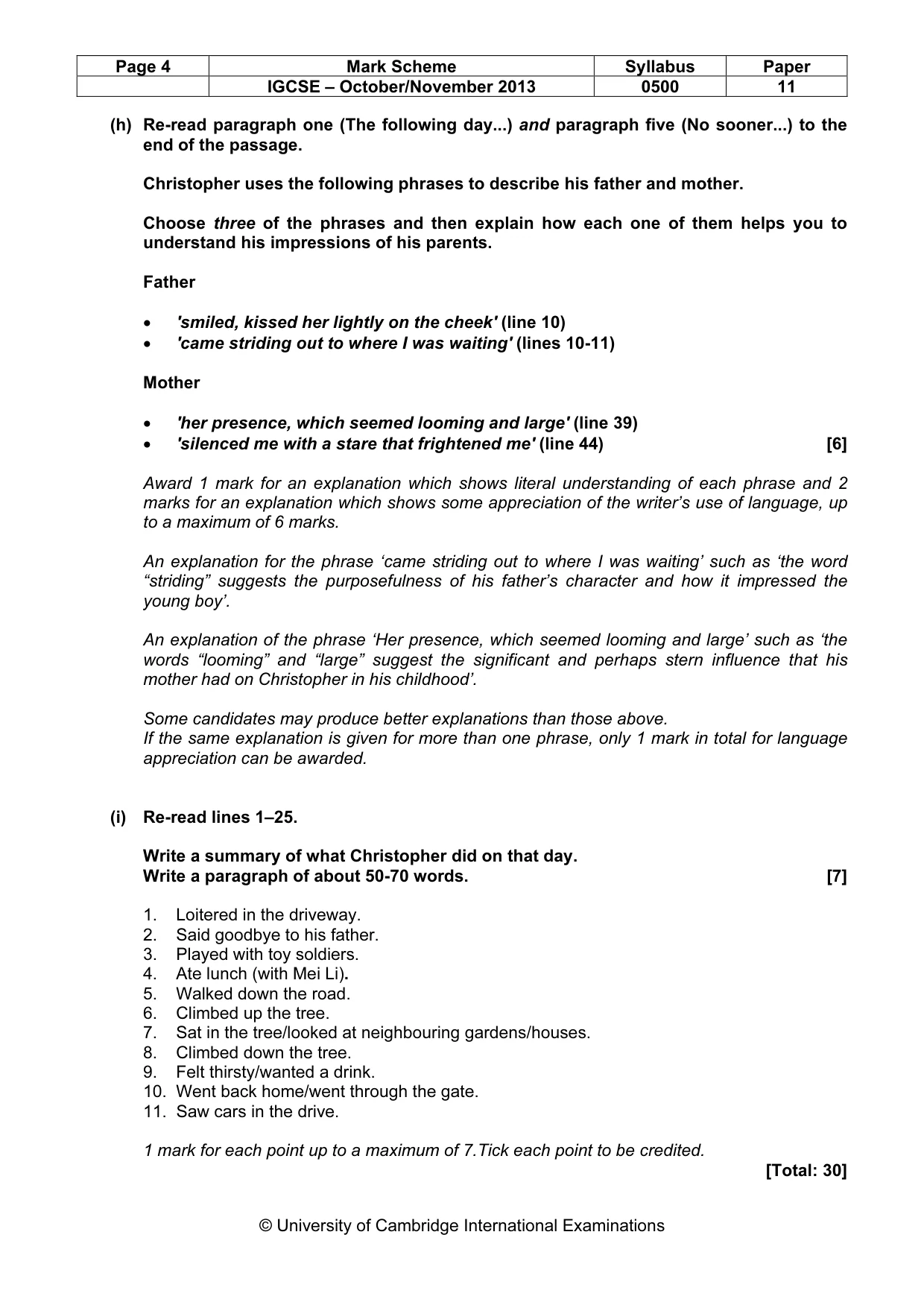 Mark scheme, page 4 of 7
