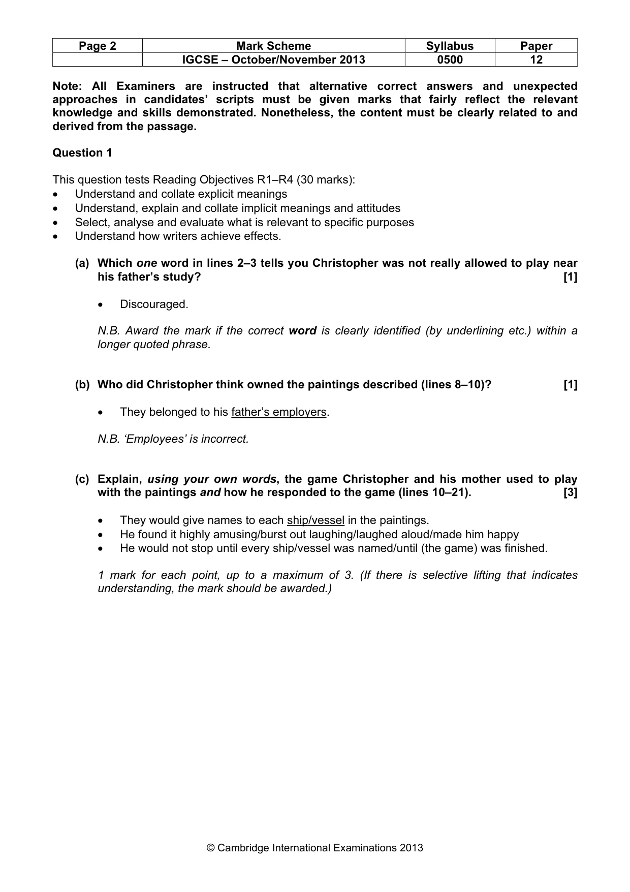 Mark scheme, page 2 of 8