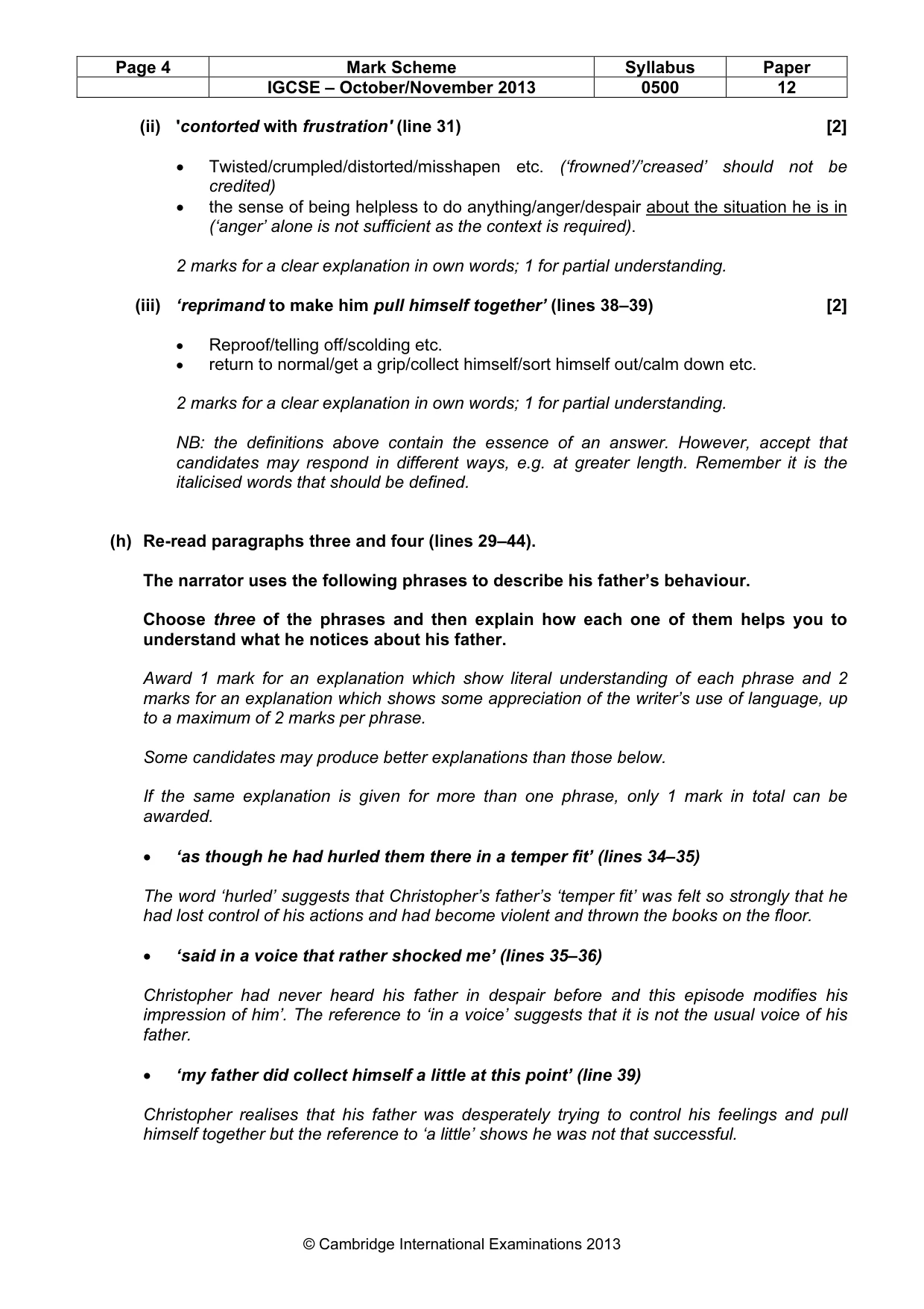 Mark scheme, page 4 of 8