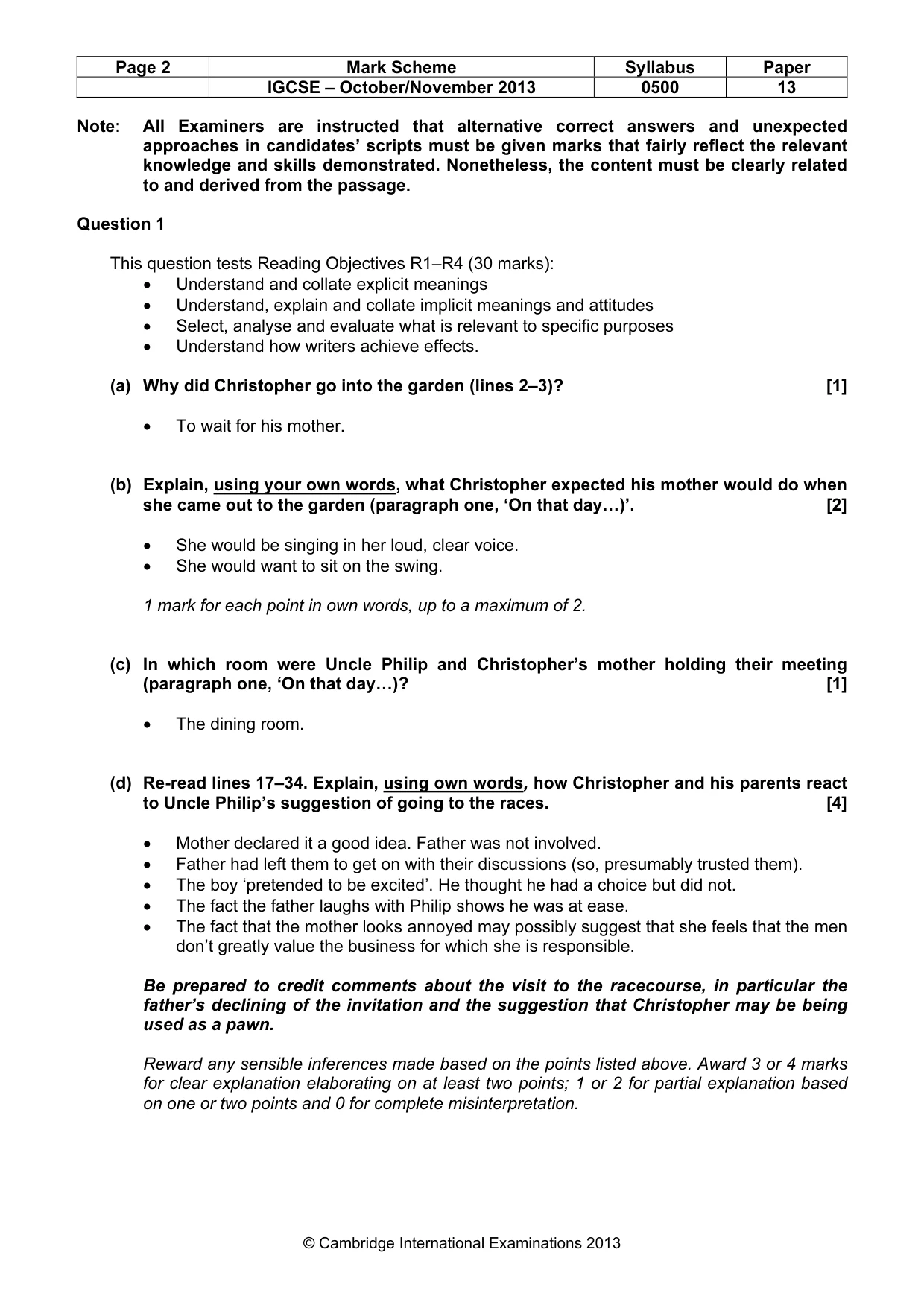 Mark scheme, page 2 of 7