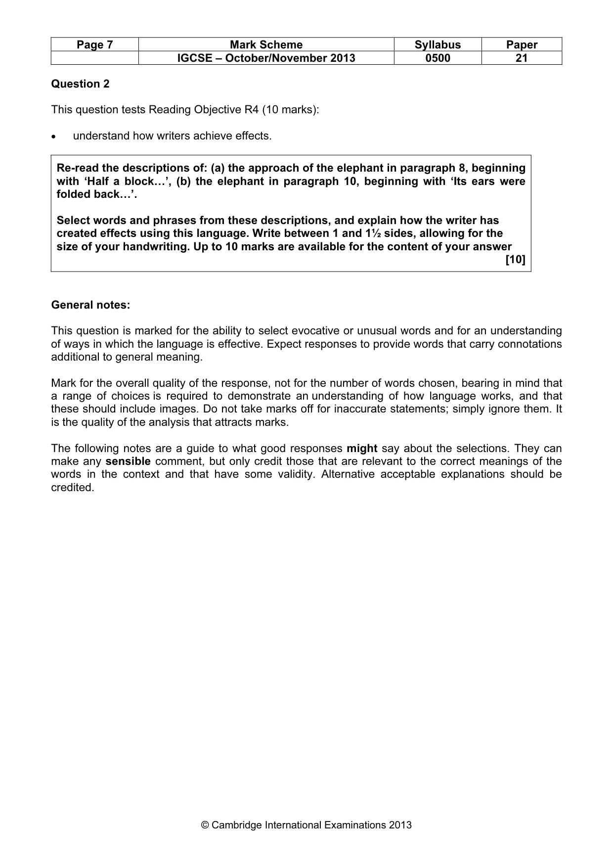 Mark scheme, page 7 of 12