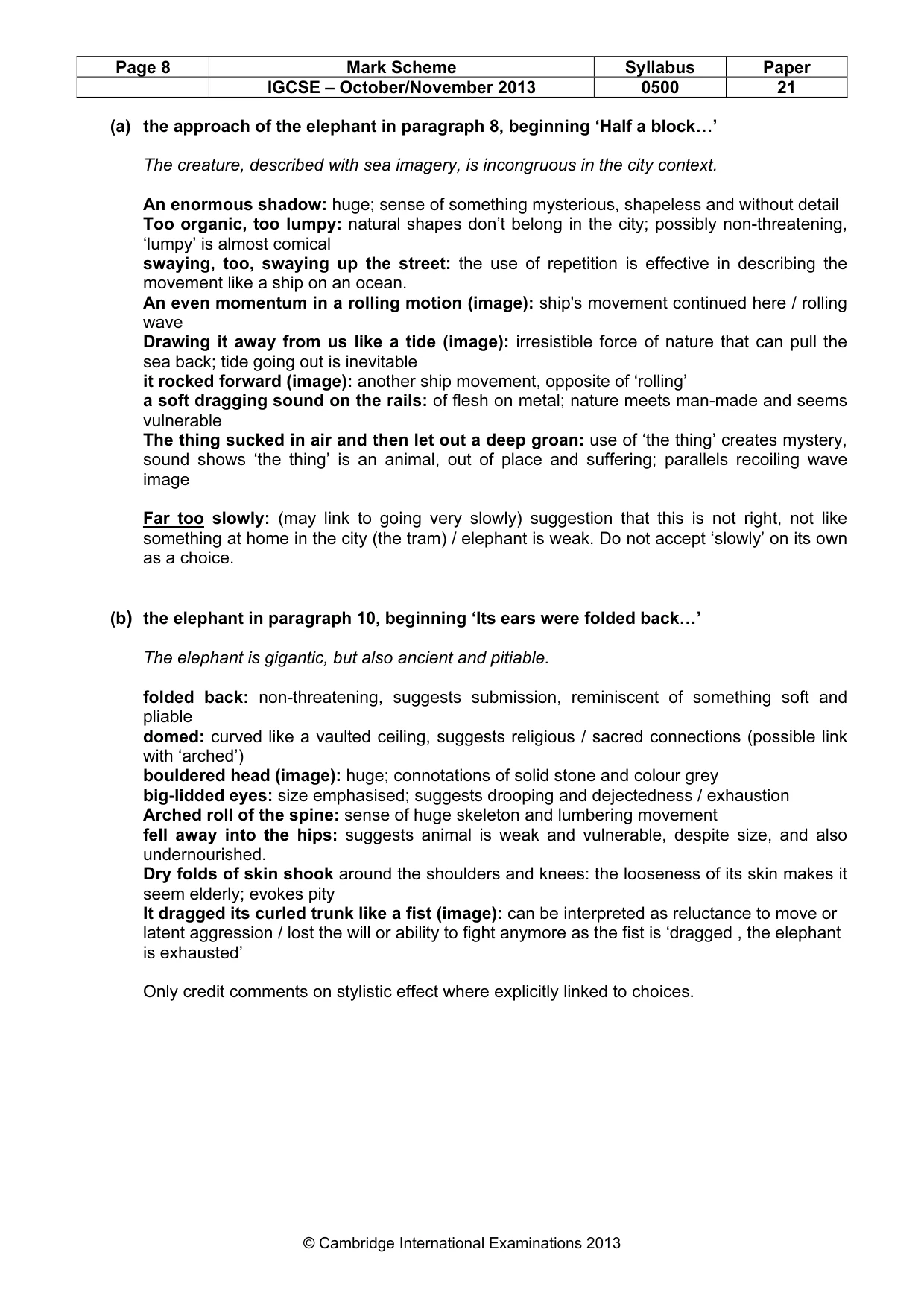Mark scheme, page 8 of 12