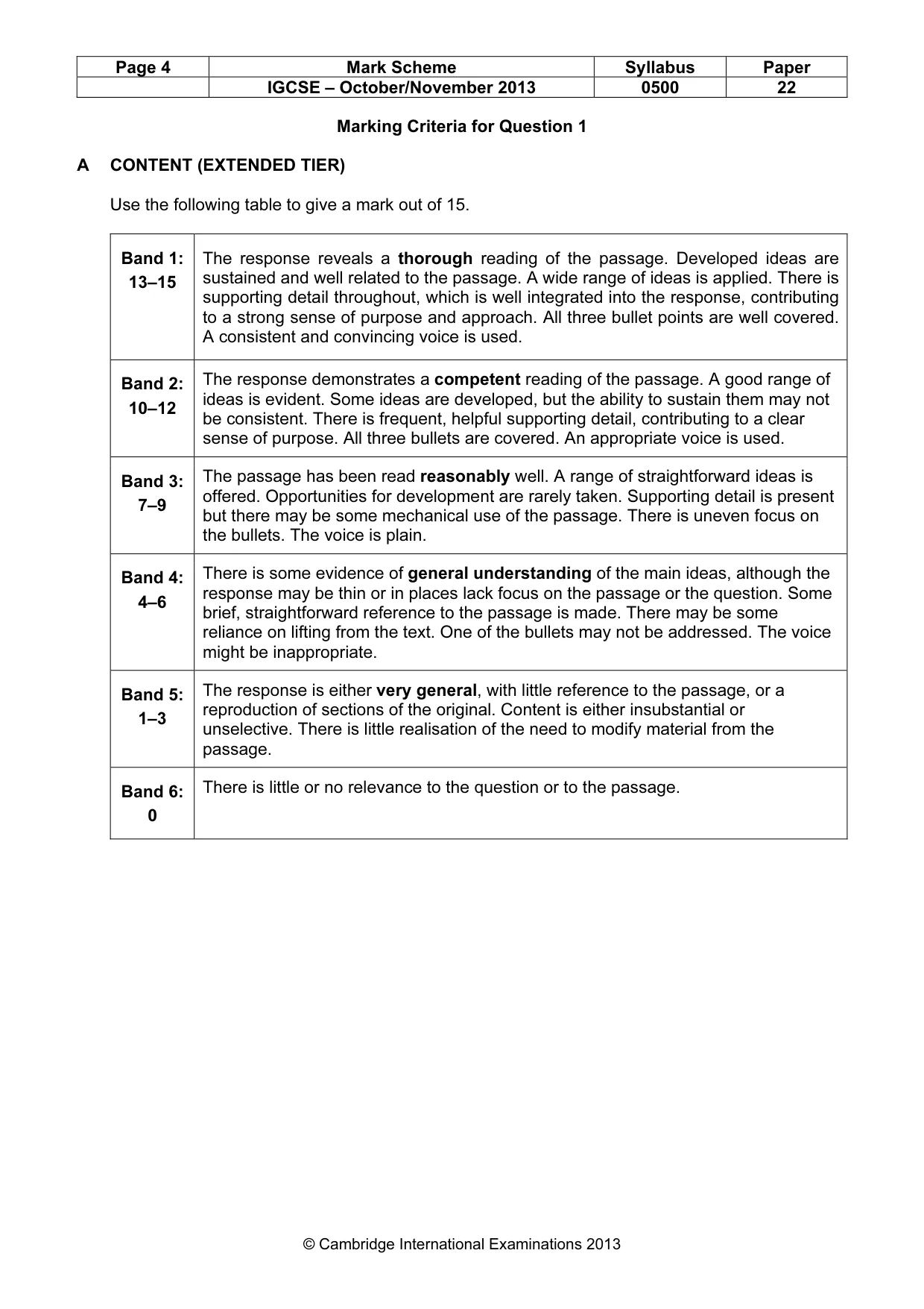 Mark scheme, page 4 of 11