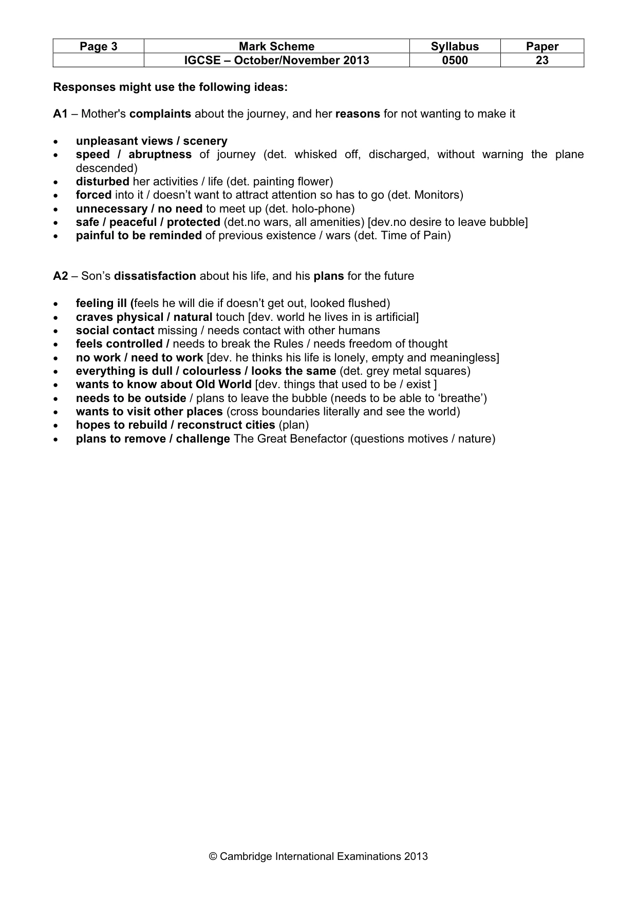 Mark scheme, page 3 of 13