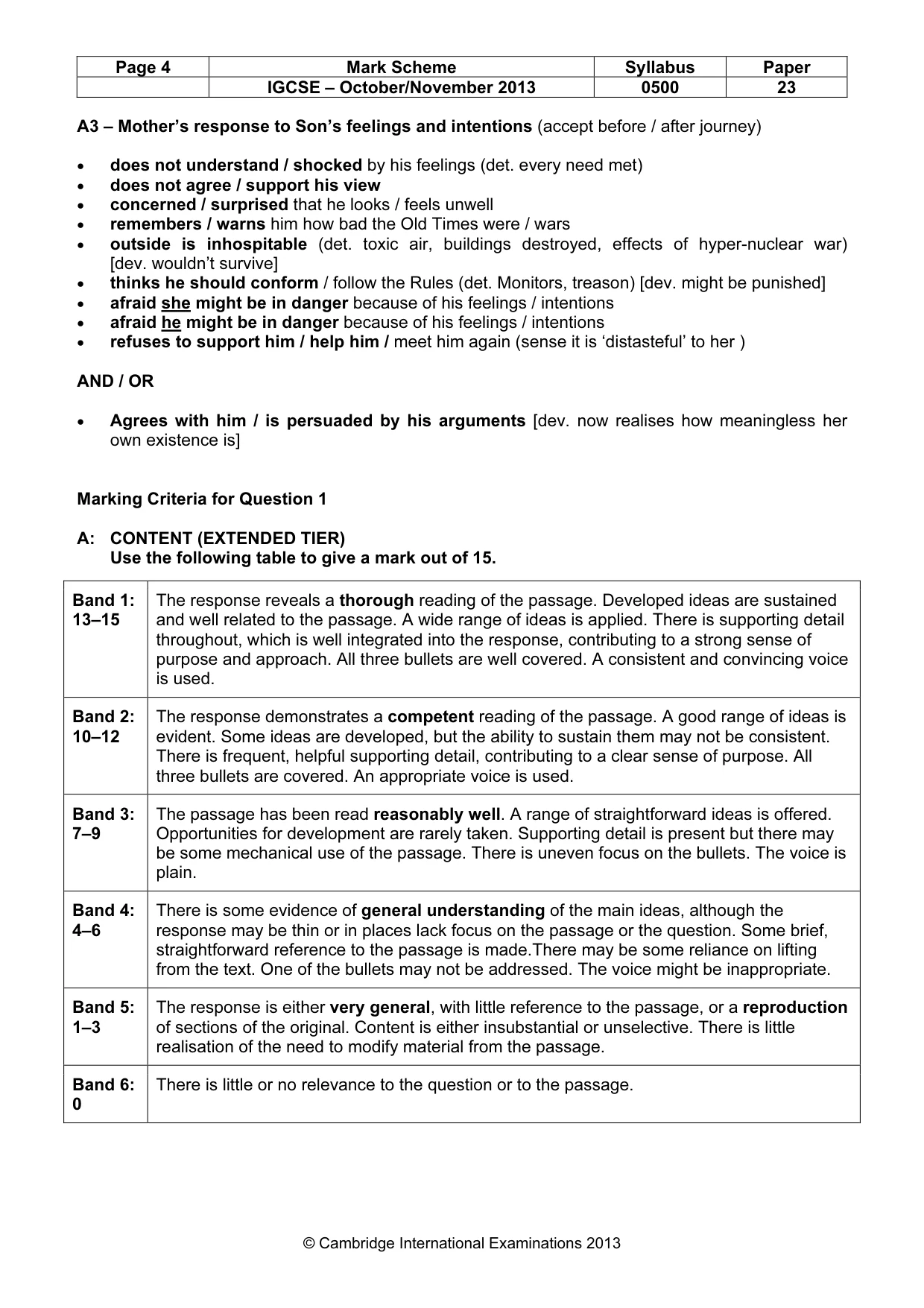 Mark scheme, page 4 of 13