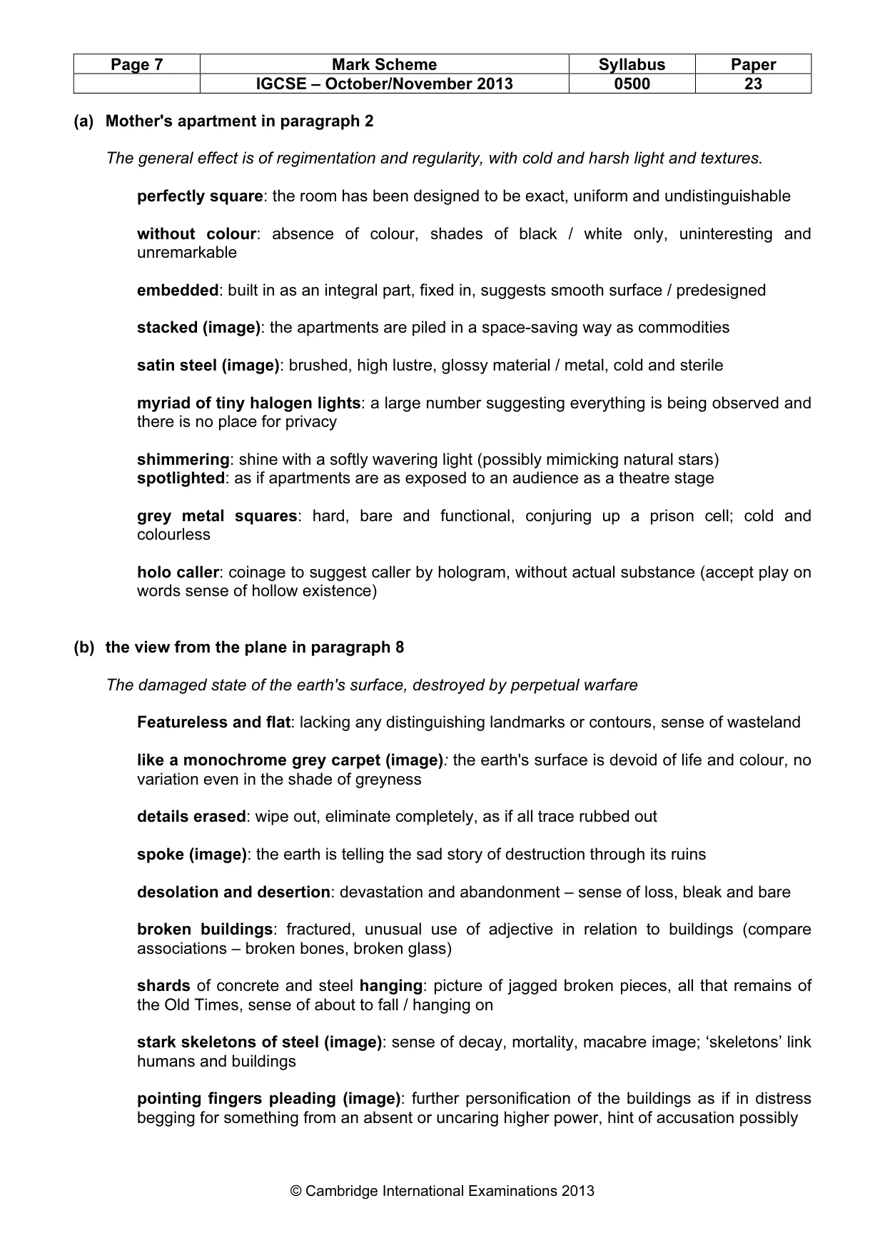 Mark scheme, page 7 of 13