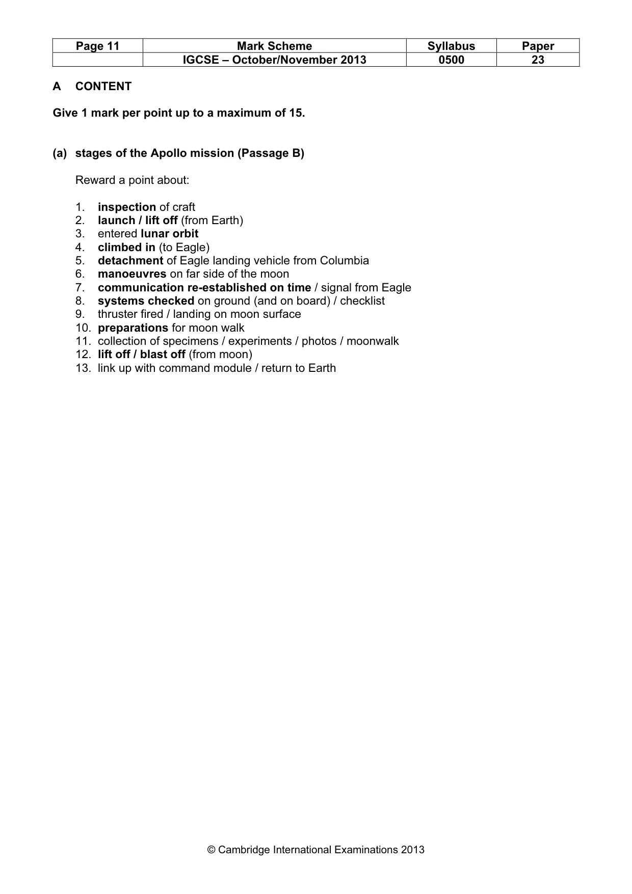Mark scheme, page 11 of 13