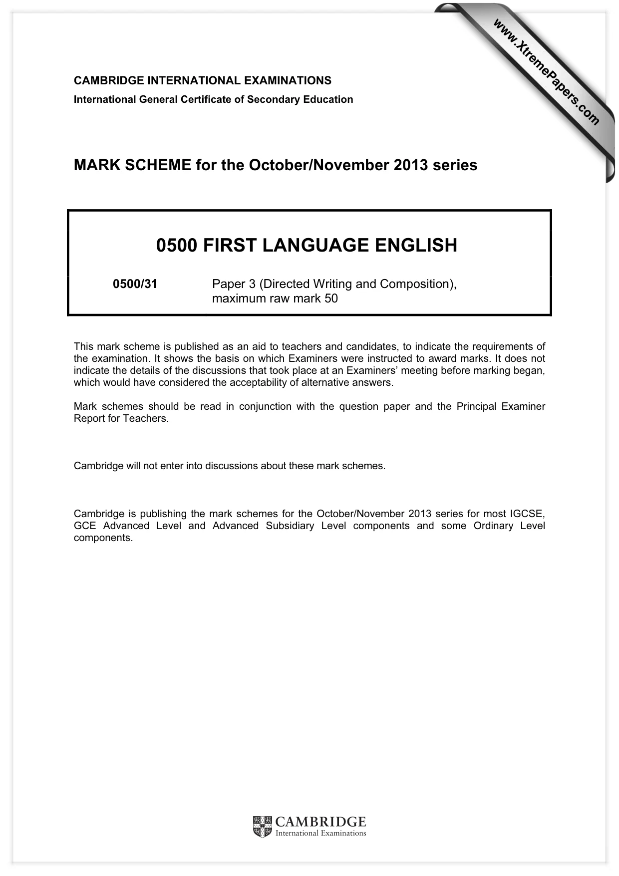 Mark scheme, page 1 of 9