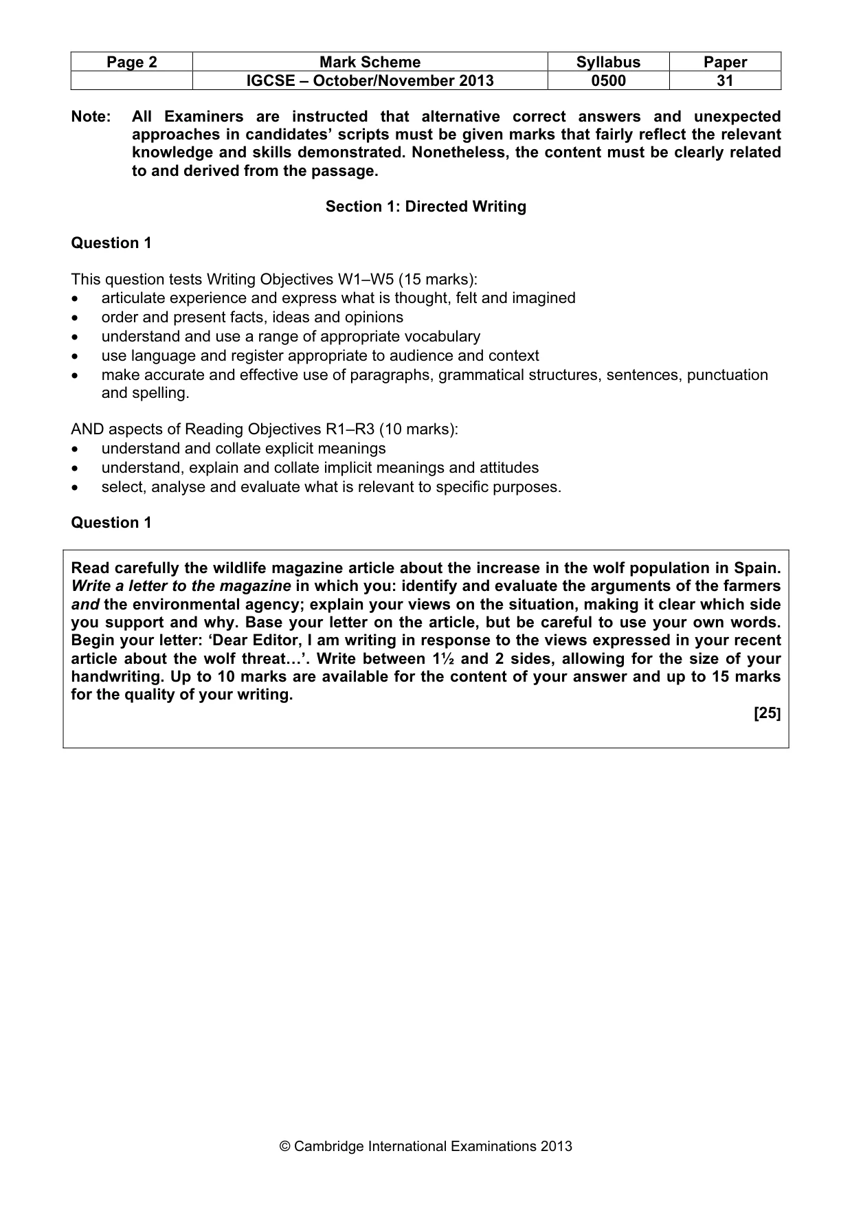 Mark scheme, page 2 of 9