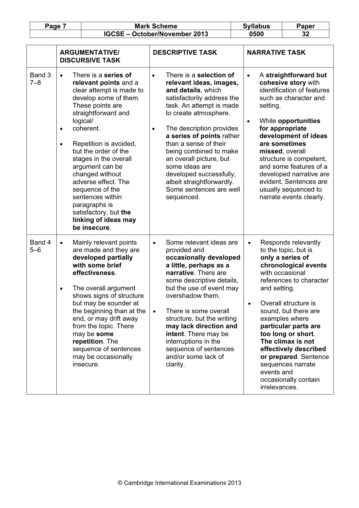 Mark scheme, page 7 of 9