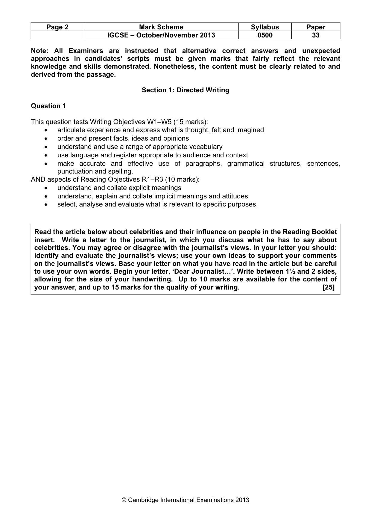 Mark scheme, page 2 of 9