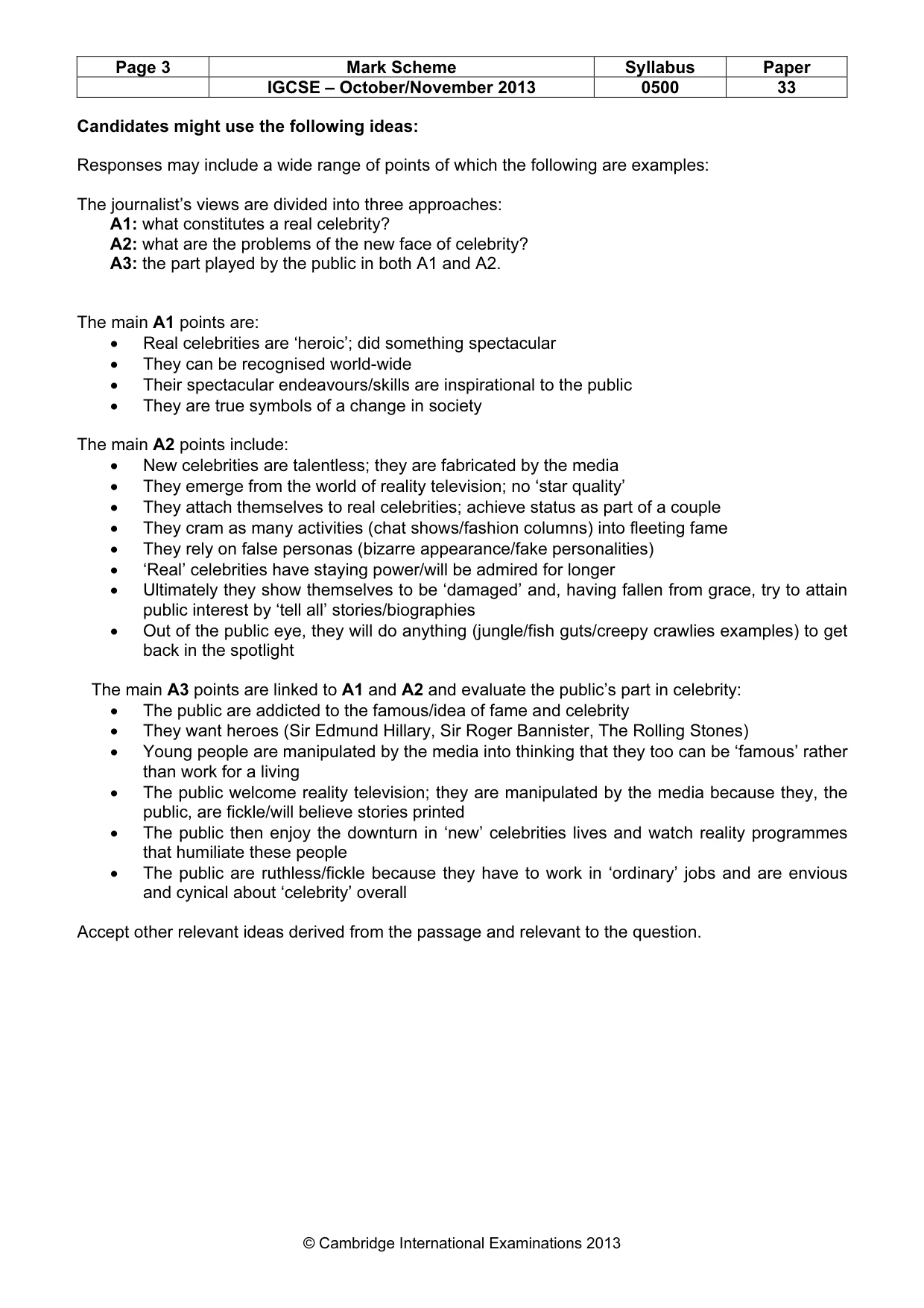 Mark scheme, page 3 of 9