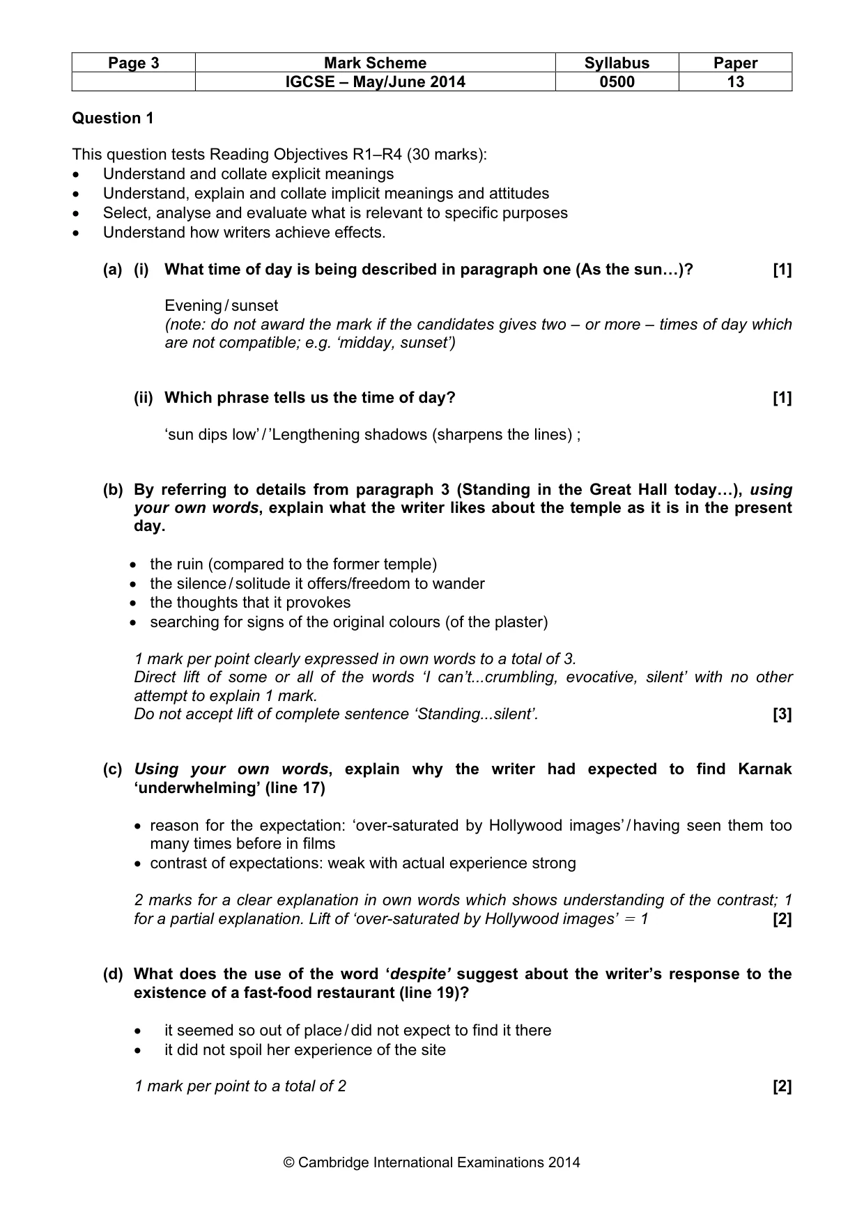 Mark scheme, page 3 of 8