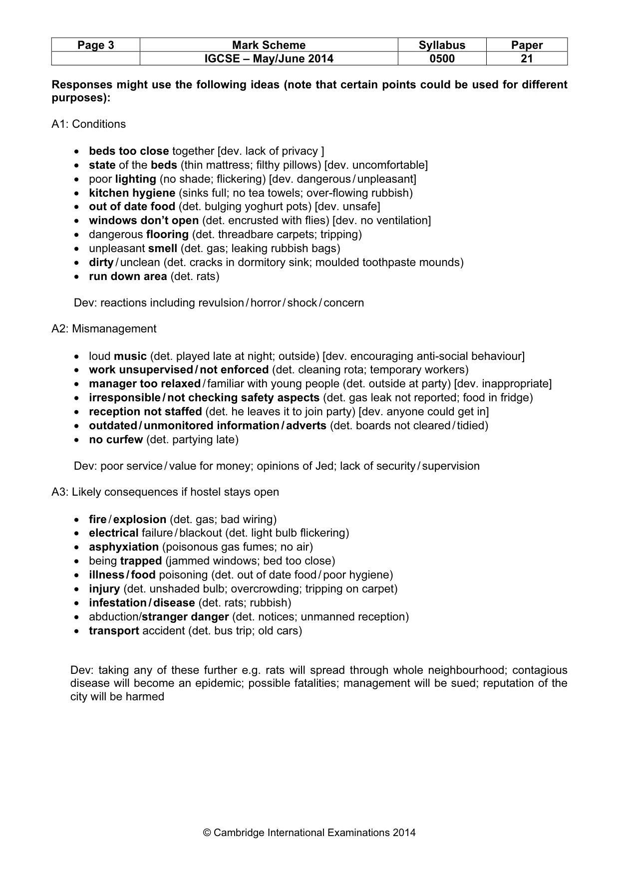Mark scheme, page 3 of 10