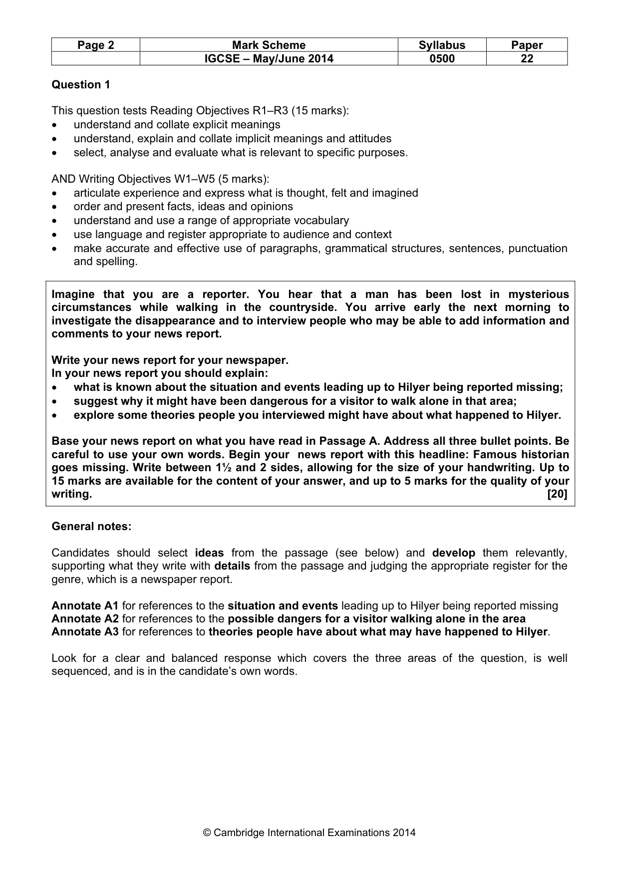 Mark scheme, page 2 of 10