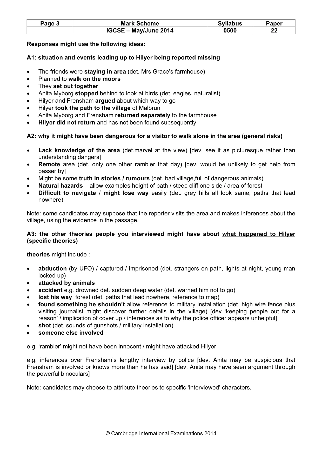 Mark scheme, page 3 of 10