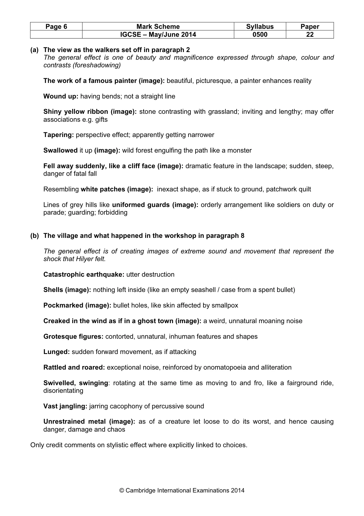 Mark scheme, page 6 of 10