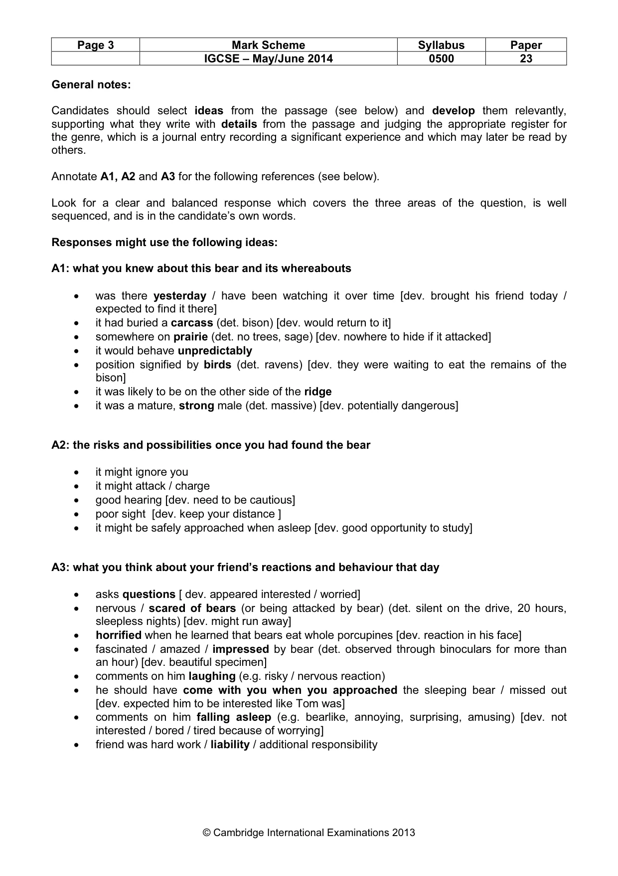Mark scheme, page 3 of 10