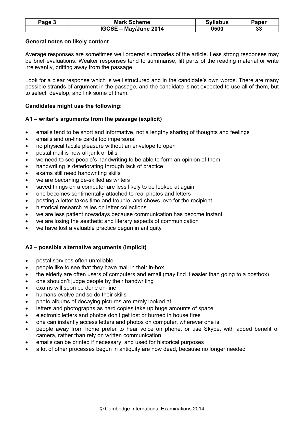 Mark scheme, page 3 of 10