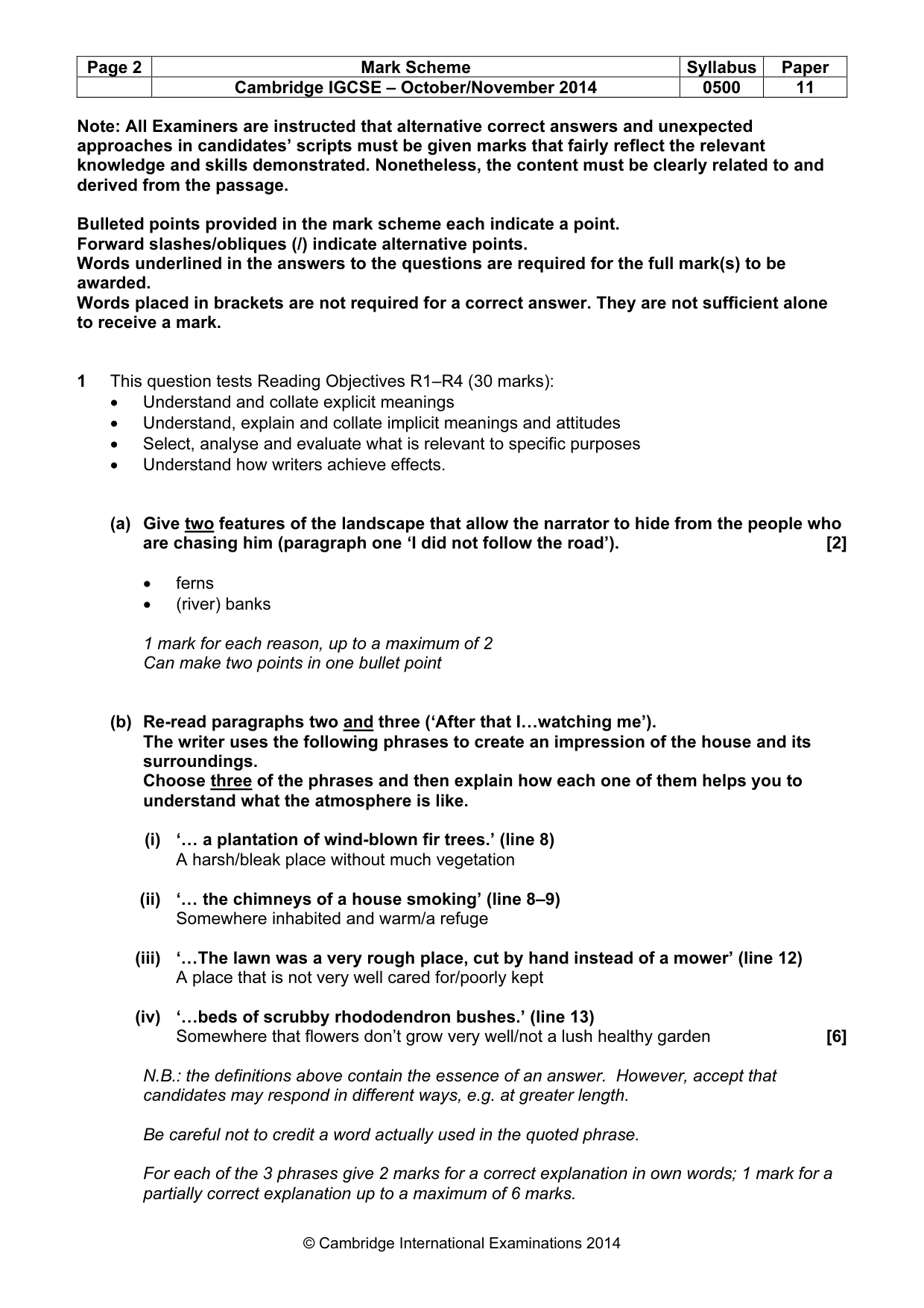 Mark scheme, page 2 of 8