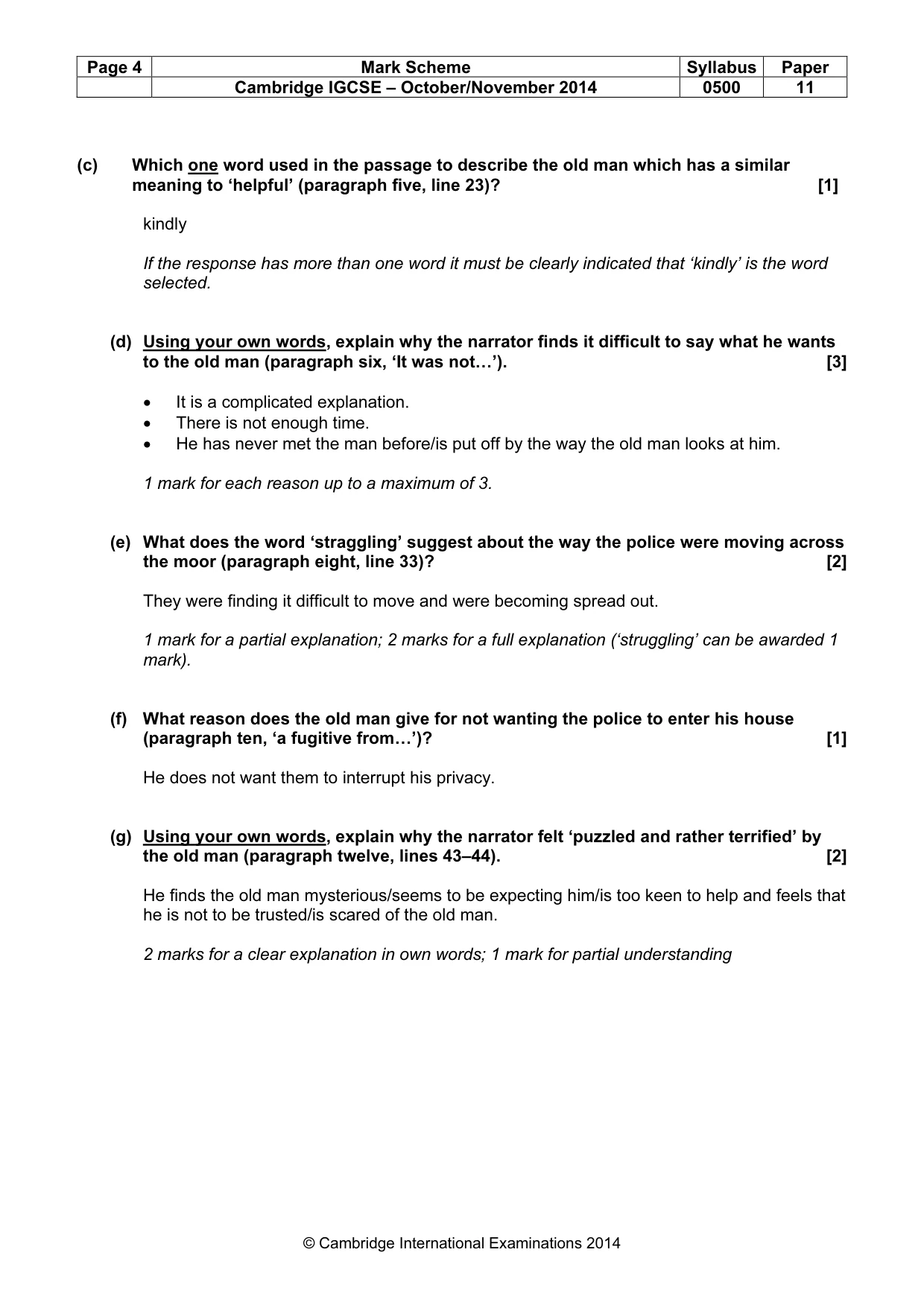 Mark scheme, page 4 of 8