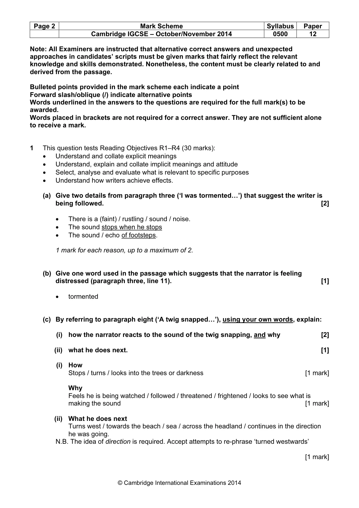 Mark scheme, page 2 of 9