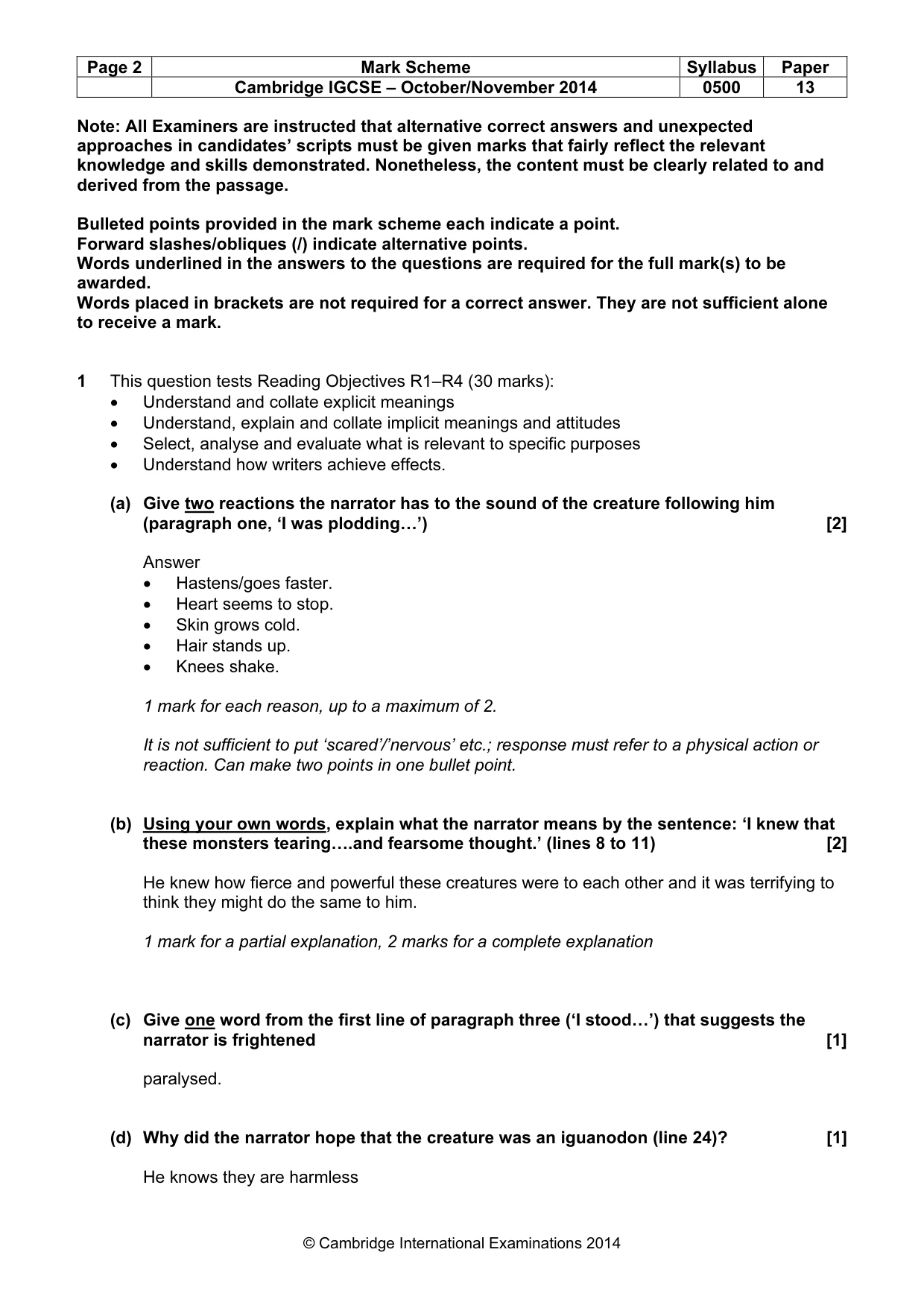 Mark scheme, page 2 of 8