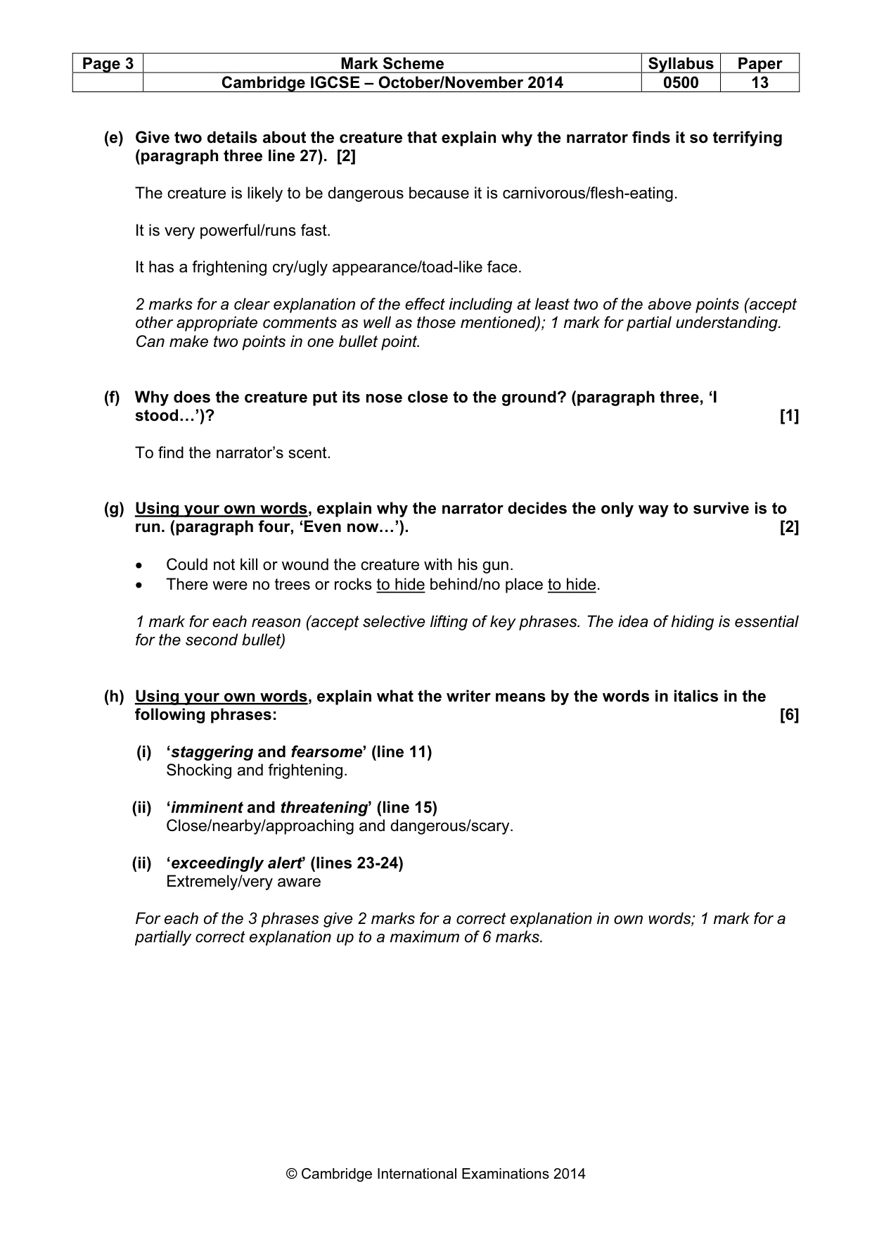 Mark scheme, page 3 of 8