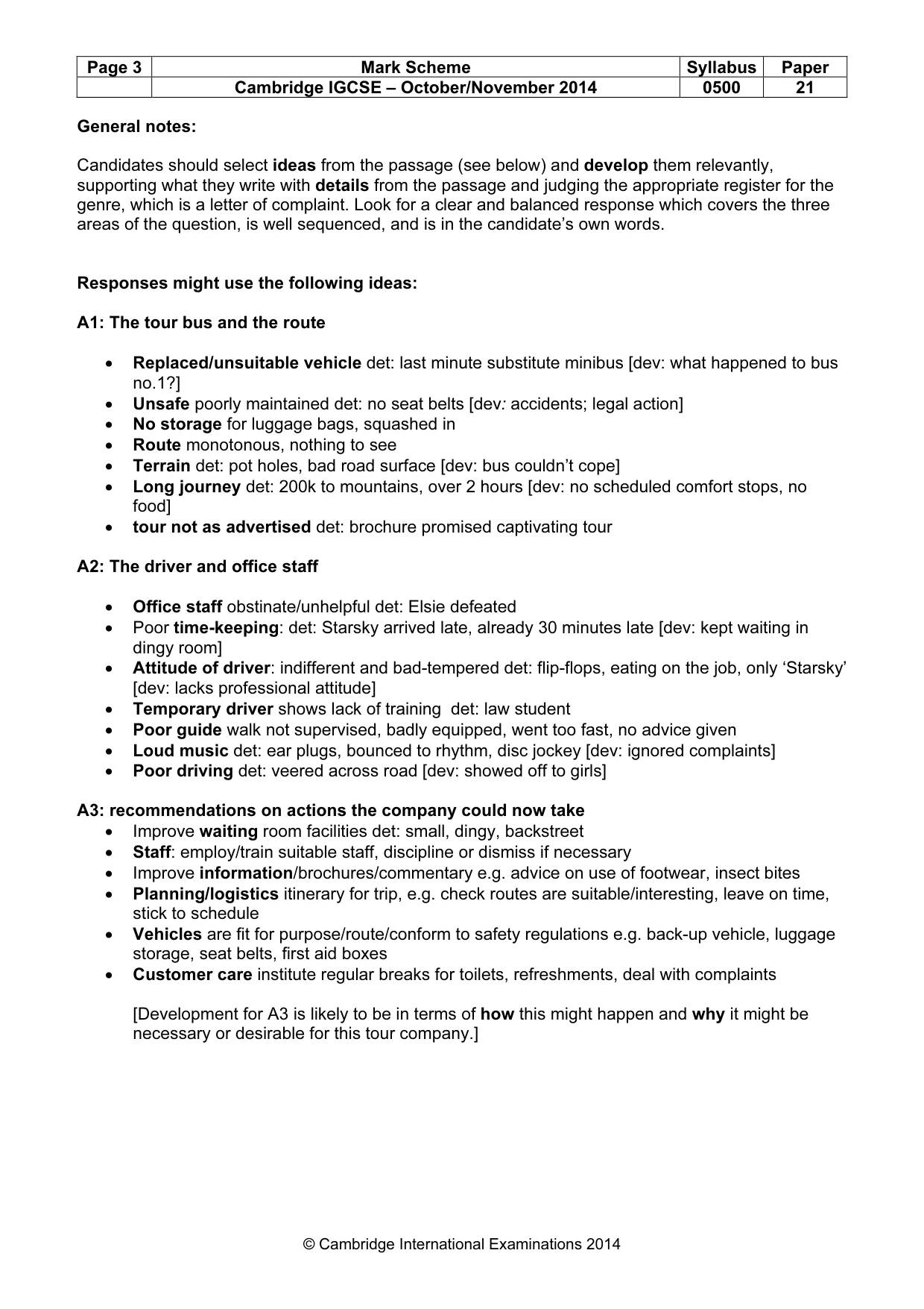 Mark scheme, page 3 of 11