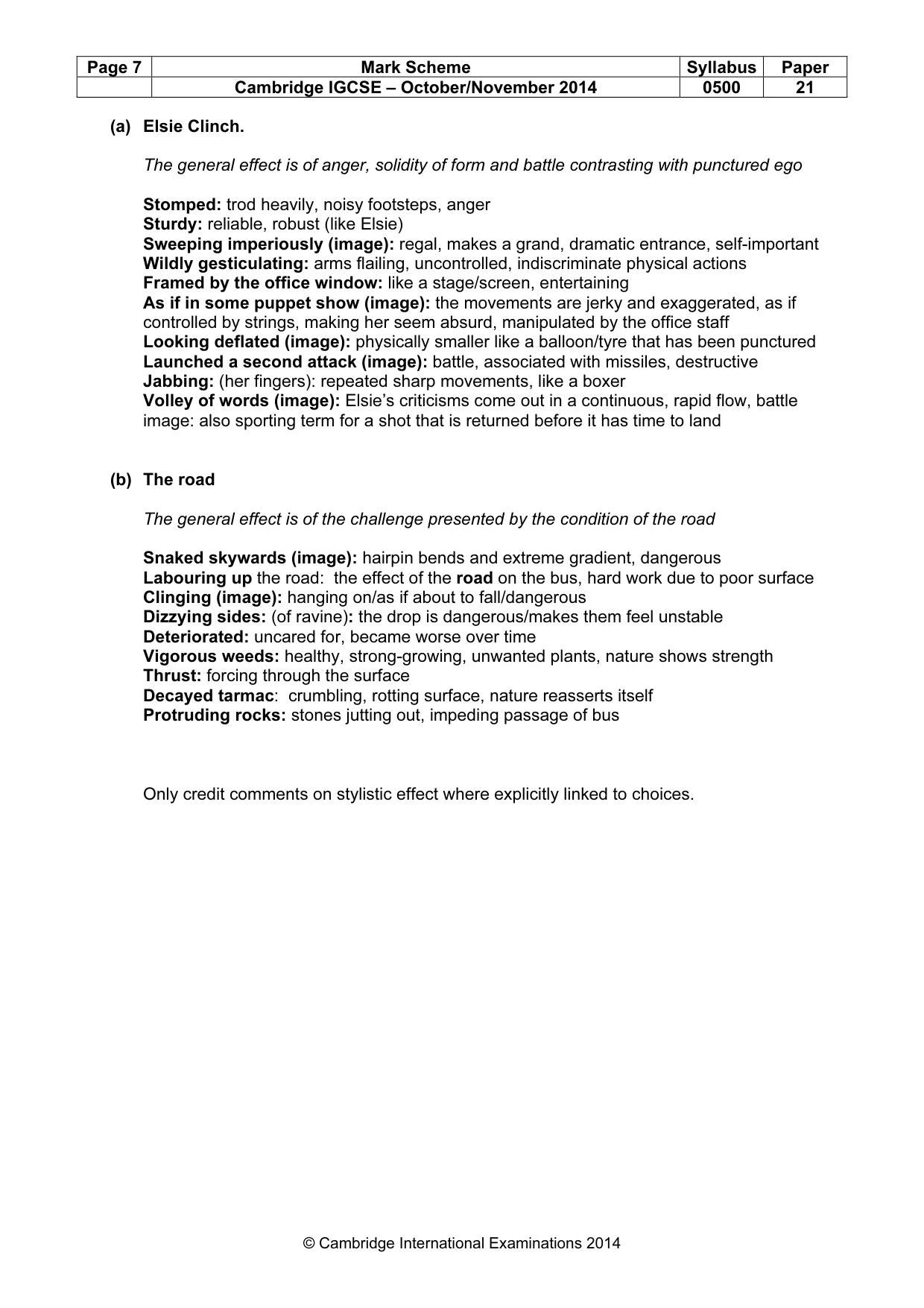 Mark scheme, page 7 of 11