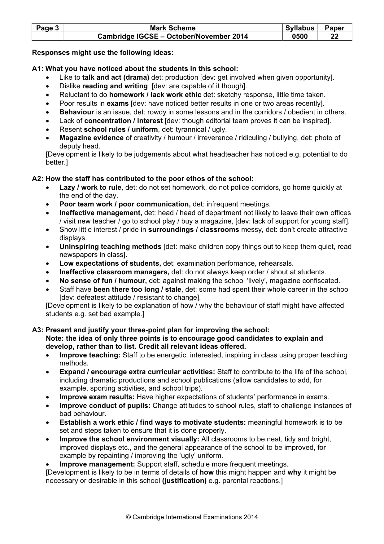 Mark scheme, page 3 of 11