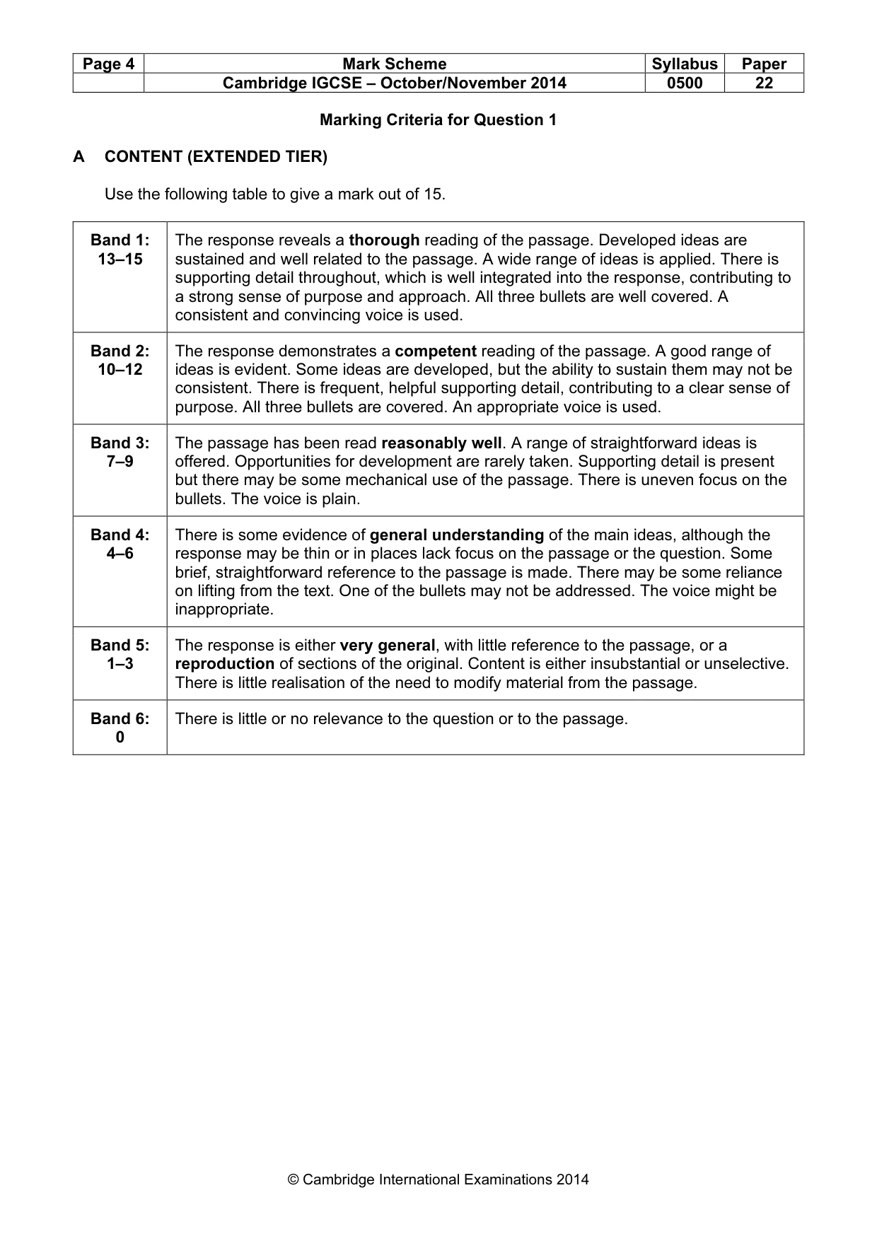 Mark scheme, page 4 of 11