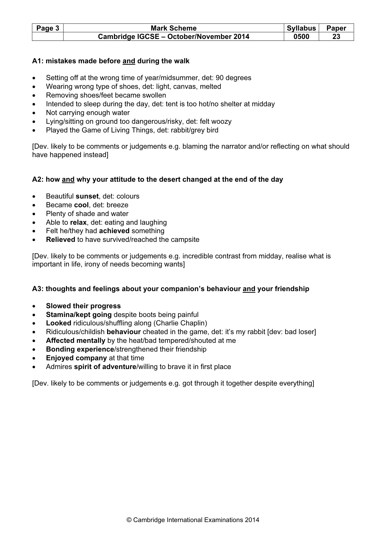 Mark scheme, page 3 of 11