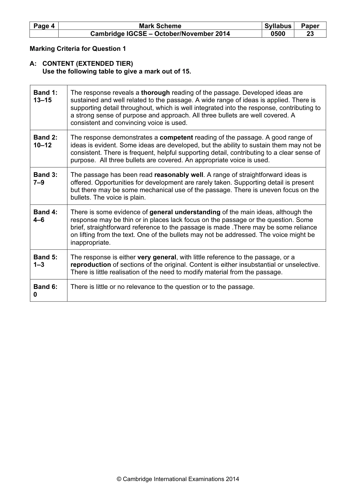 Mark scheme, page 4 of 11