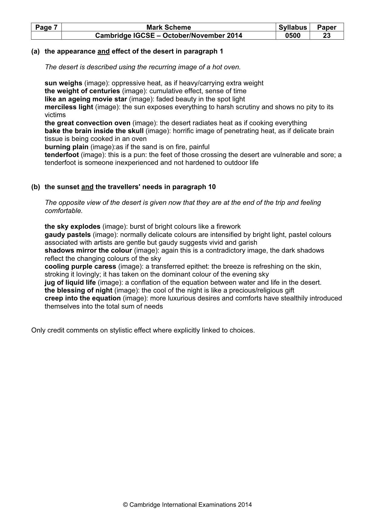 Mark scheme, page 7 of 11