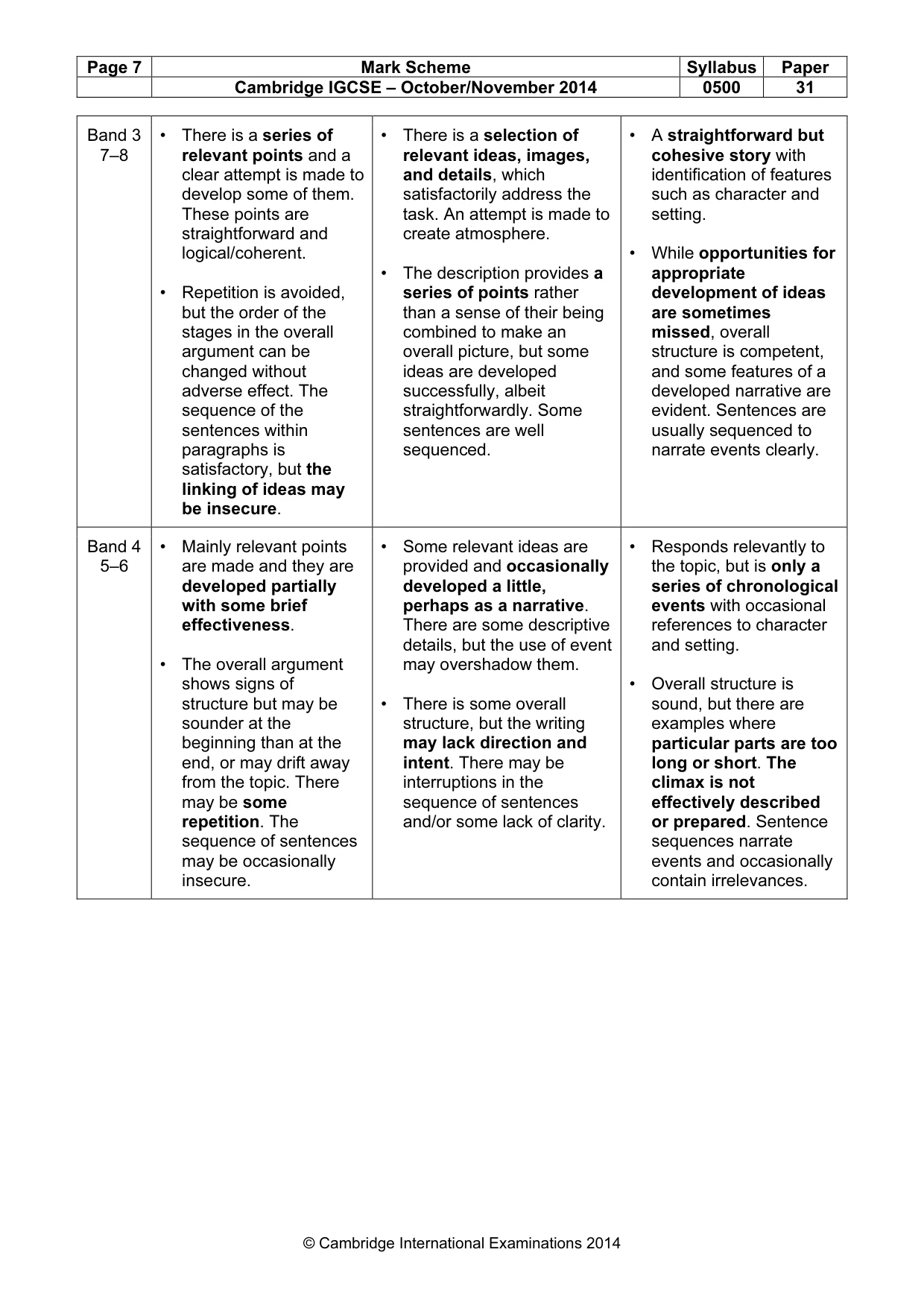 Mark scheme, page 7 of 9