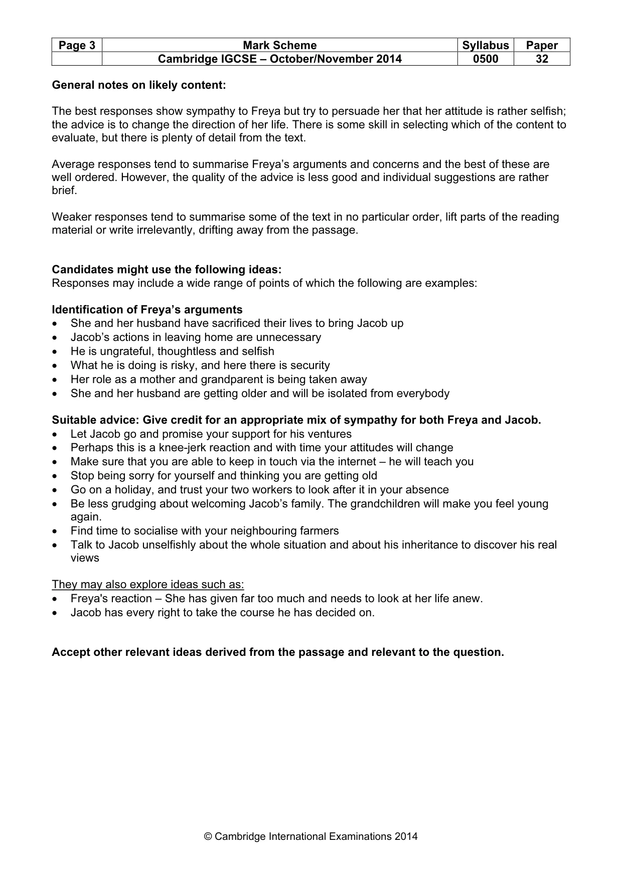 Mark scheme, page 3 of 9