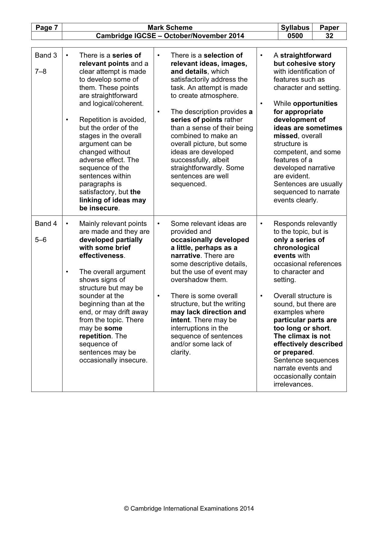 Mark scheme, page 7 of 9