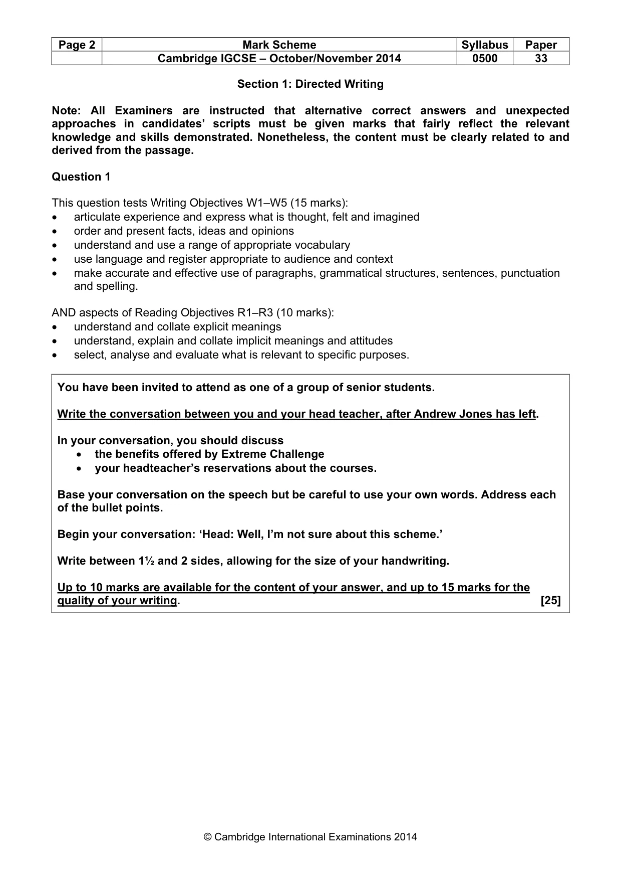 Mark scheme, page 2 of 9