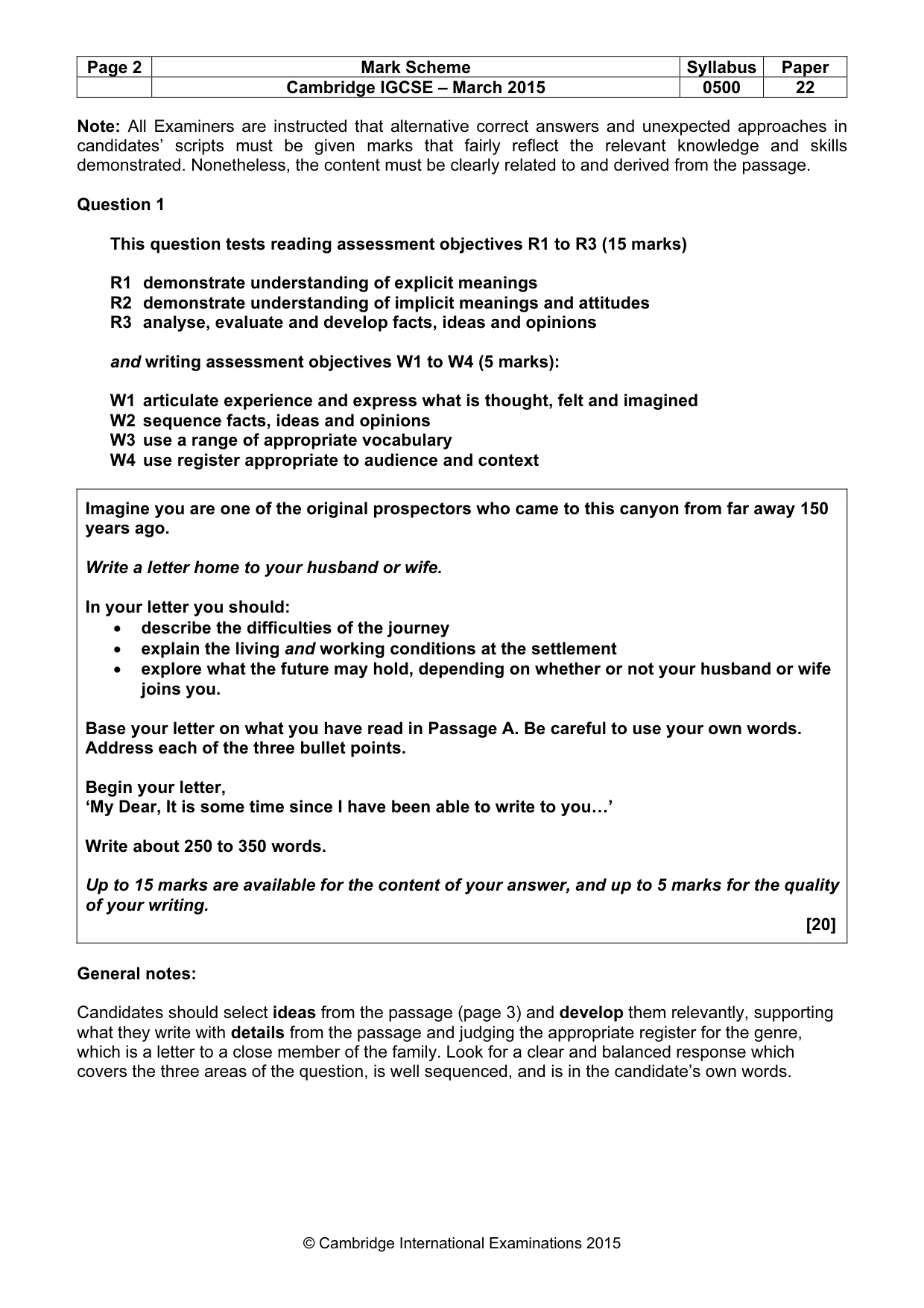 Mark scheme, page 2 of 11