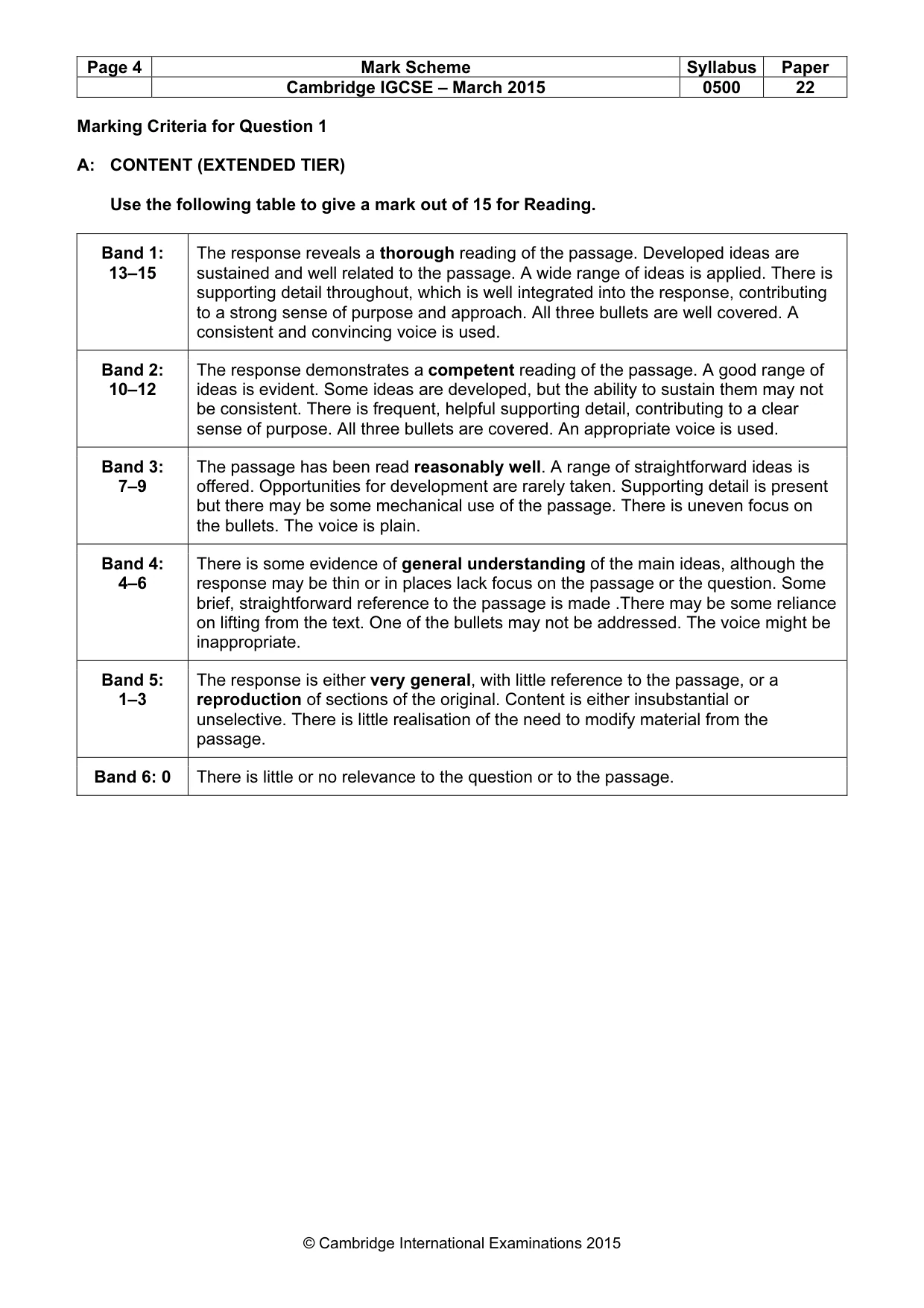 Mark scheme, page 4 of 11