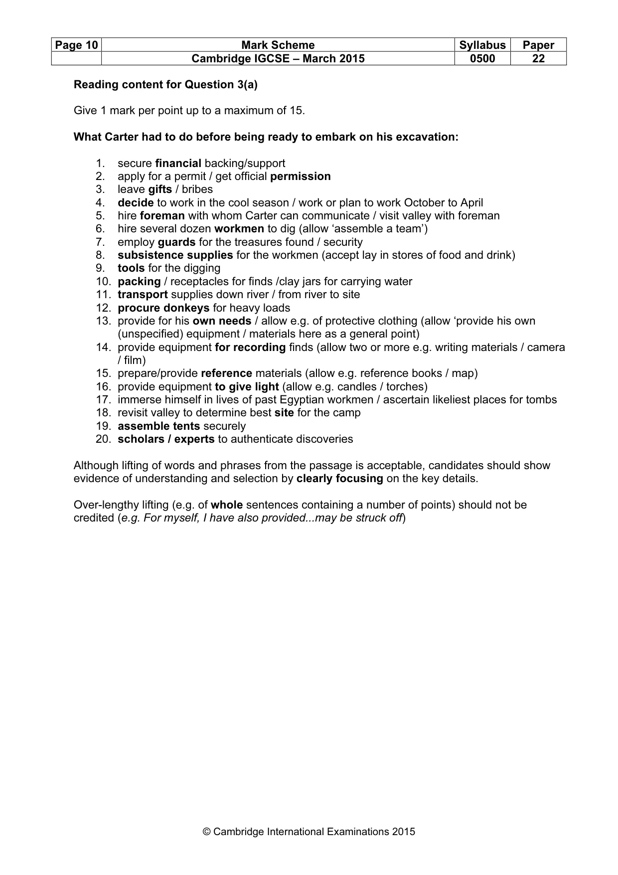 Mark scheme, page 10 of 11