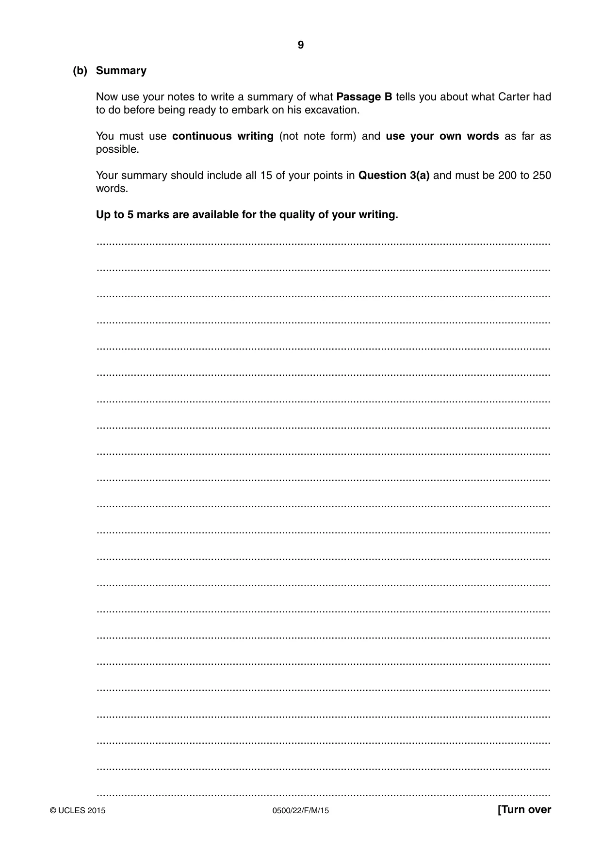 Cambridge IGCSE English - First Language 0500 2015 Feb/March Paper 2 · Variant 2 question paper, page 9 of 12