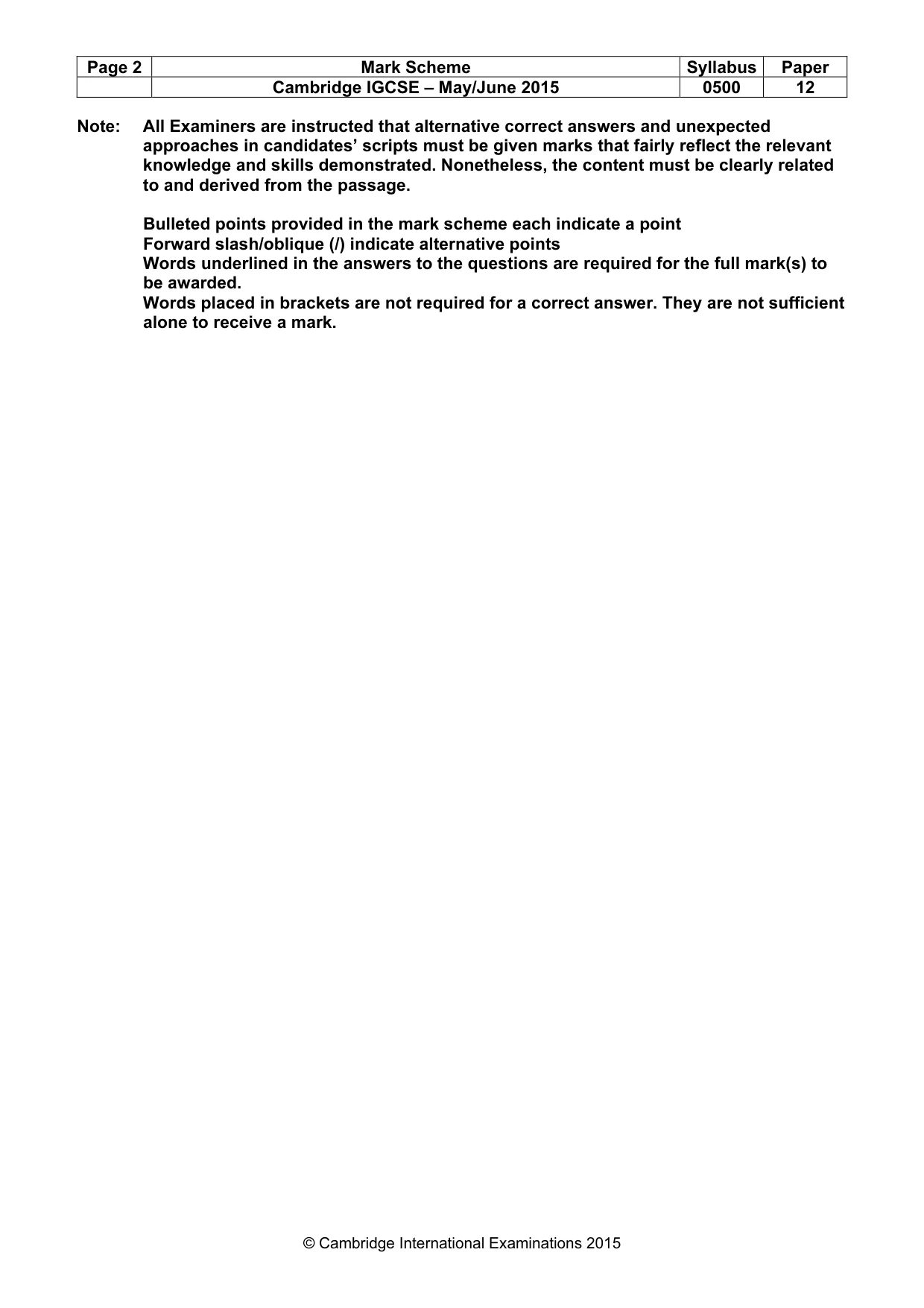 Mark scheme, page 2 of 9