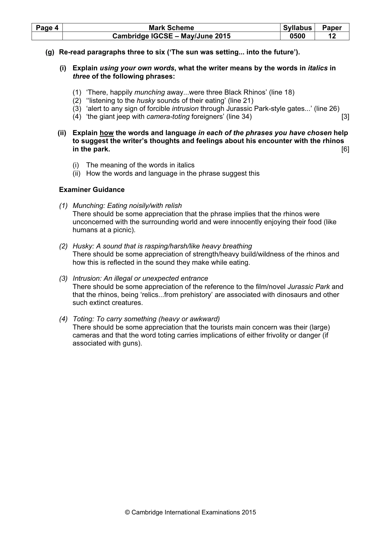 Mark scheme, page 4 of 9